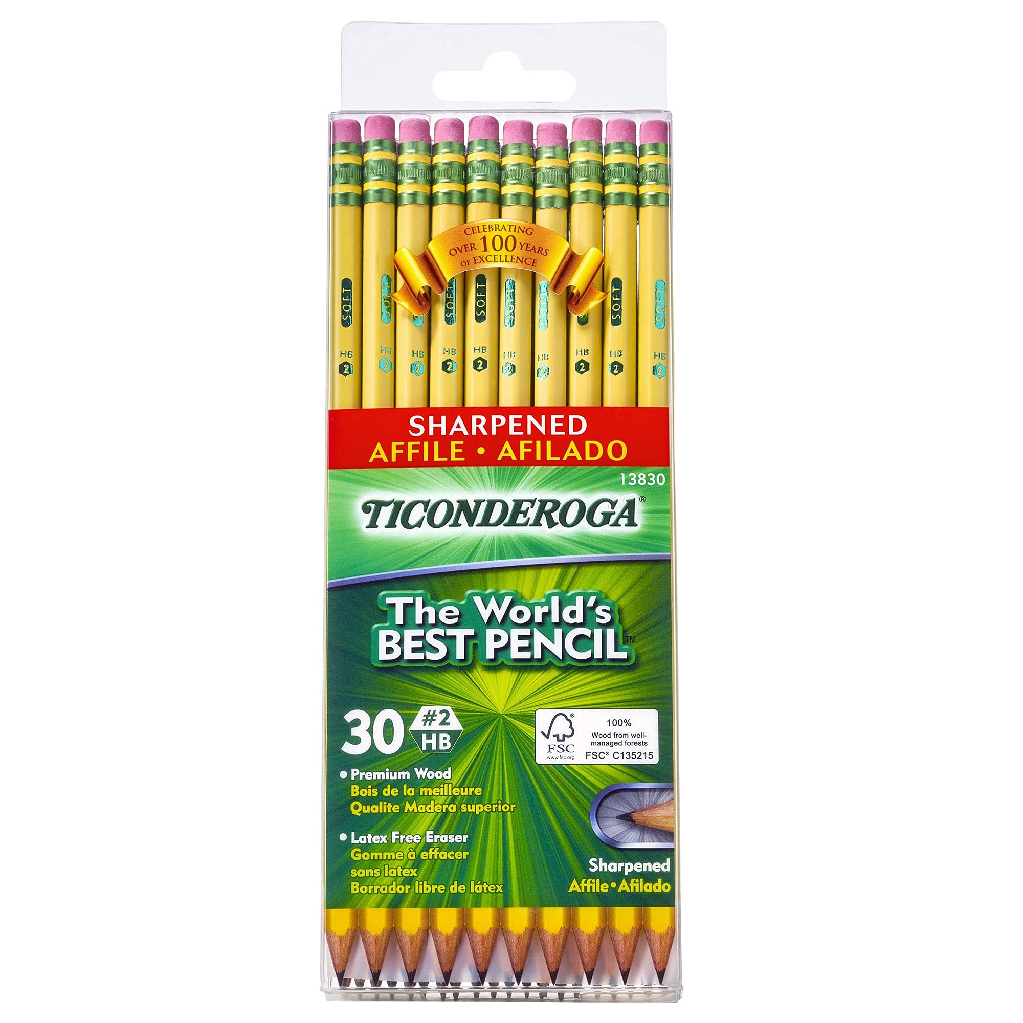 Pencils Wood Cased Pre Sharpened Graphite 2 HB Soft Yellow 30 pe | amzdealz