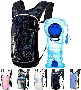 Hydration Backpack,Water Backpack with 2L Water Bladder,Festival Essential-Rave Hydration Pack,Lightweight Insulation Hydropack for Outdoor,Hiking,Running,Biking,Music Festival for Men Women