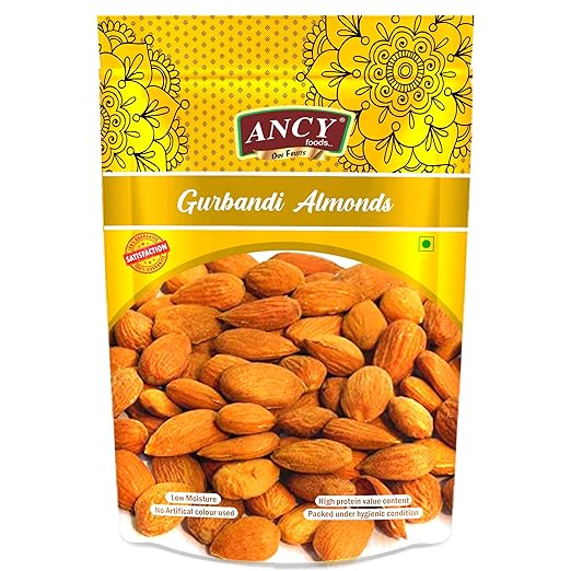 Ancy Foods Gurbandi Almonds Giri (Asli Badam), Long Size and Sweet, 250