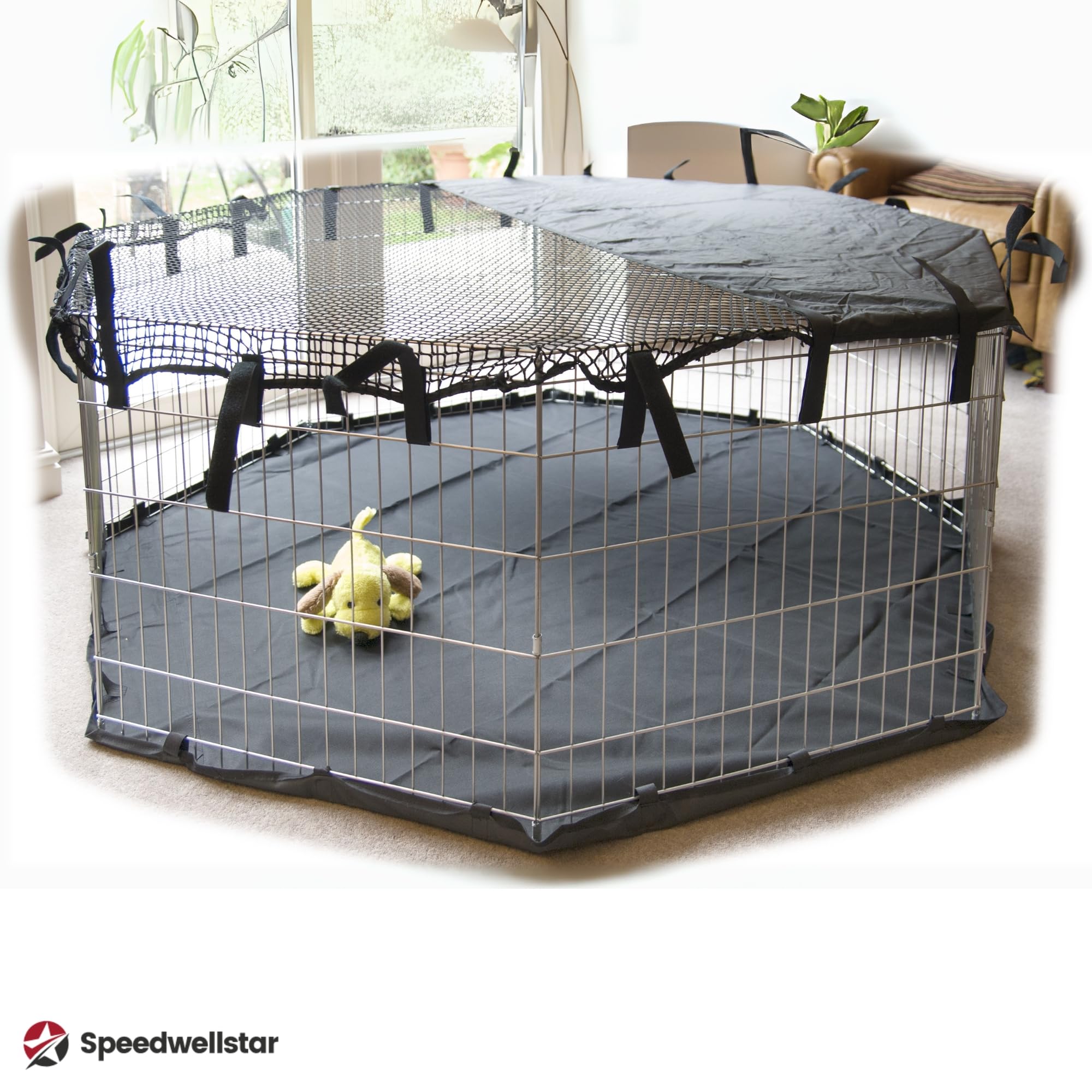SpeedwellStar - Haustier Stift Abdeckung Sonne Schatten Spielen Hund Käfig Groß Abdeckung 8 Seite Sonnenschutz für Licht Haustiergehege Hundekäfig Universal. Käfig Nicht im Lieferumfang