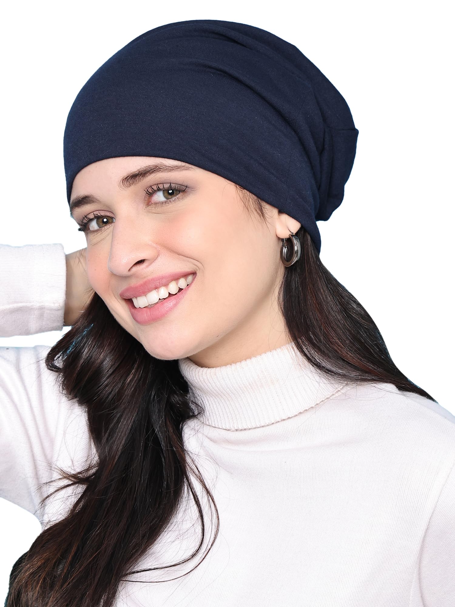 VIMAL JONNEY Women's Cotton Cap (CAP_NVY001_Blue_Free Size)