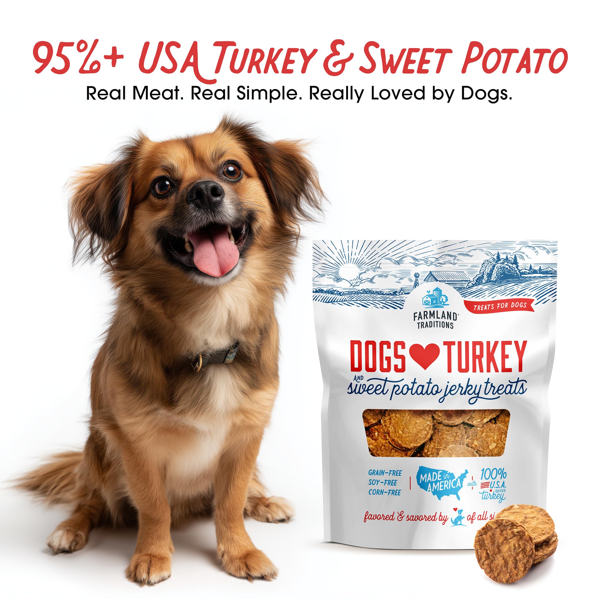 Farmland Traditions USA Made Dogs Loves Dinde et patate douce, 6 oz