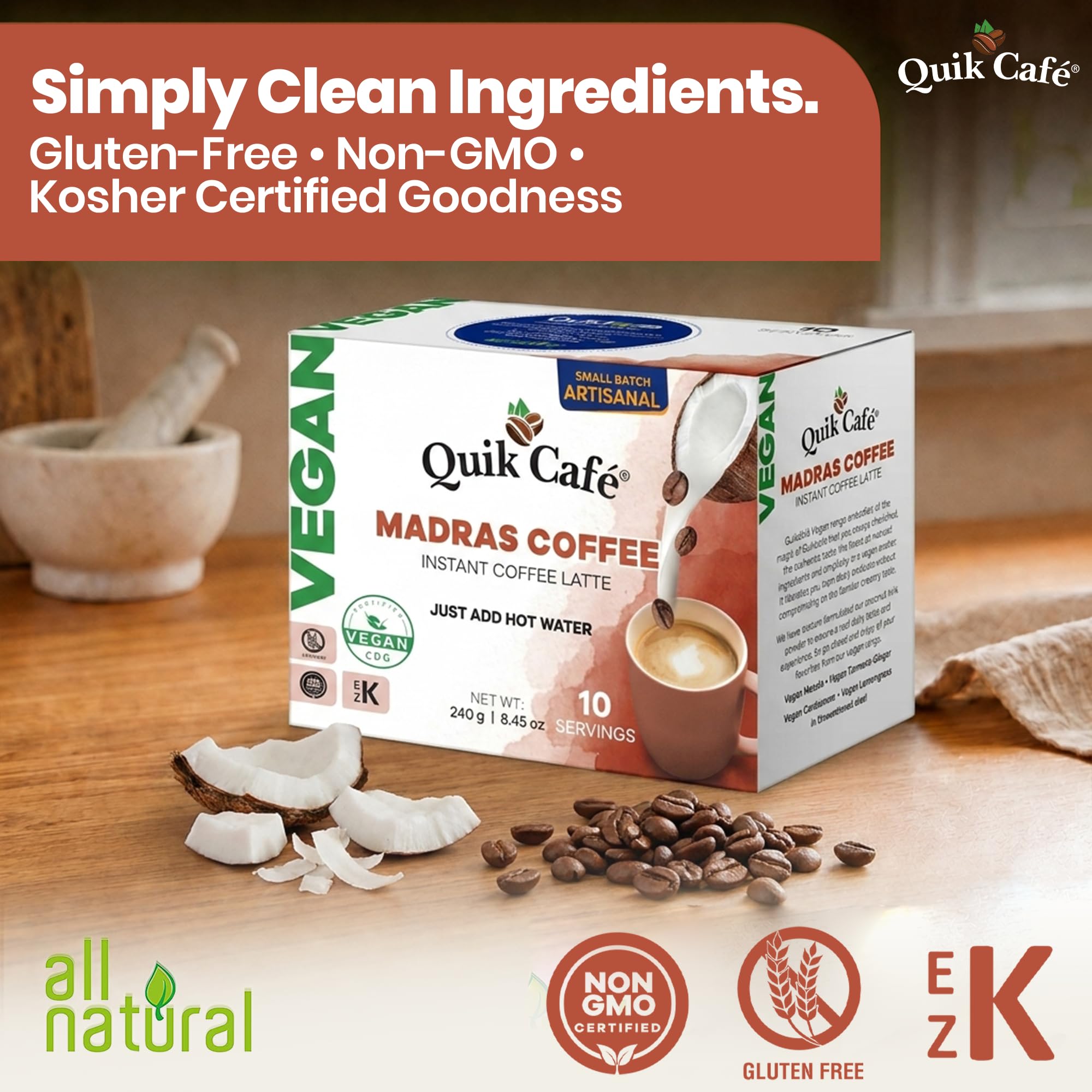 Amazon.com : QuikCafe Vegan Instant Madras Coffee Mix, 10 Sachets
