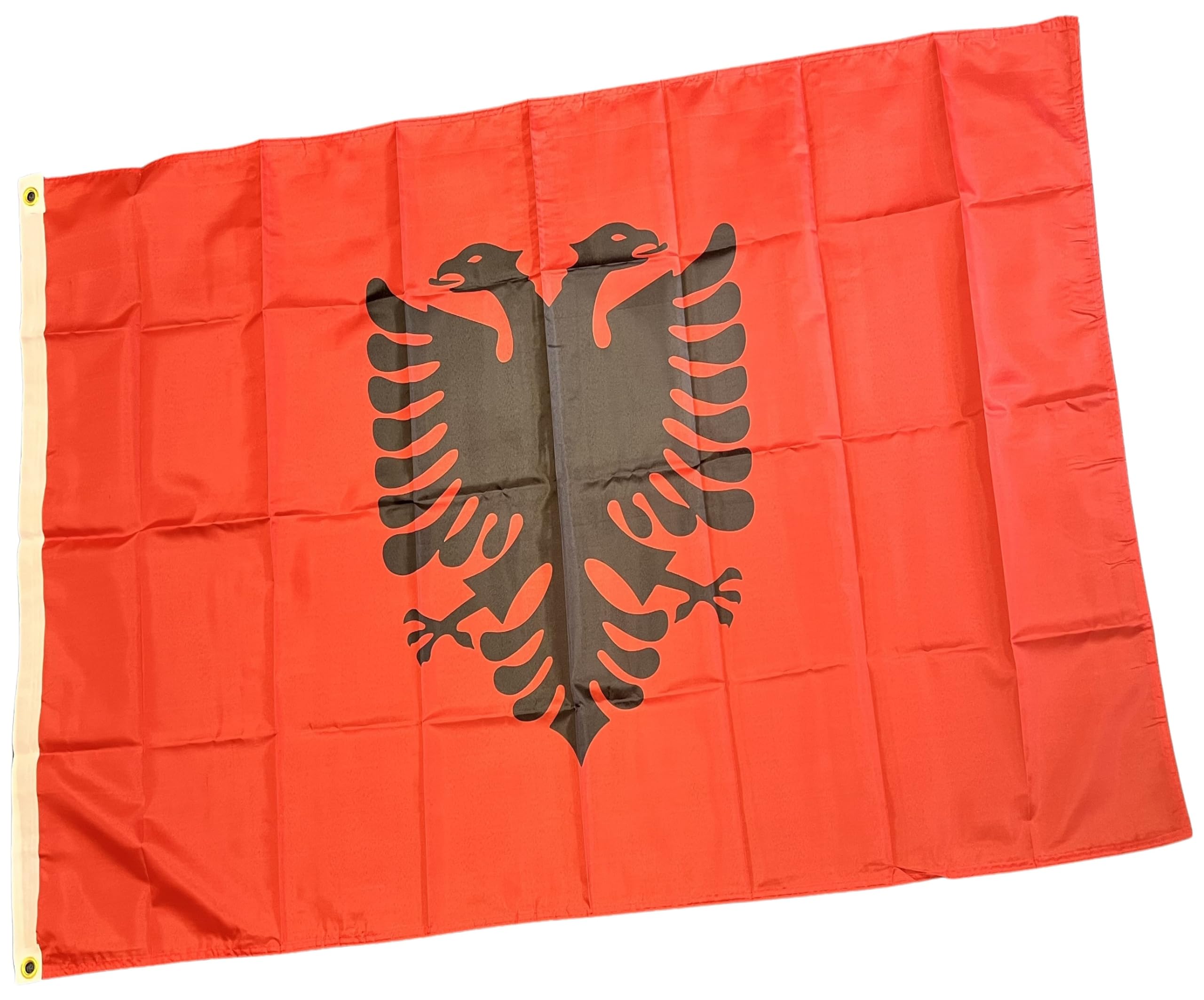 NWFlags Albania Flag 3ft x 2ft 75d Premium Polyester Suitable For Flagpoles | Strong Polyester 3x2 foot material Albanian flag with Eyelets