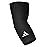 adidas Elbow Support Sleeve - Seamless and Smooth Elbow Support for Training, Competitions, and General Fitness - Ergonomic Design, Nylon Trim - Durable & Breathable - Black (Red Logo), Large