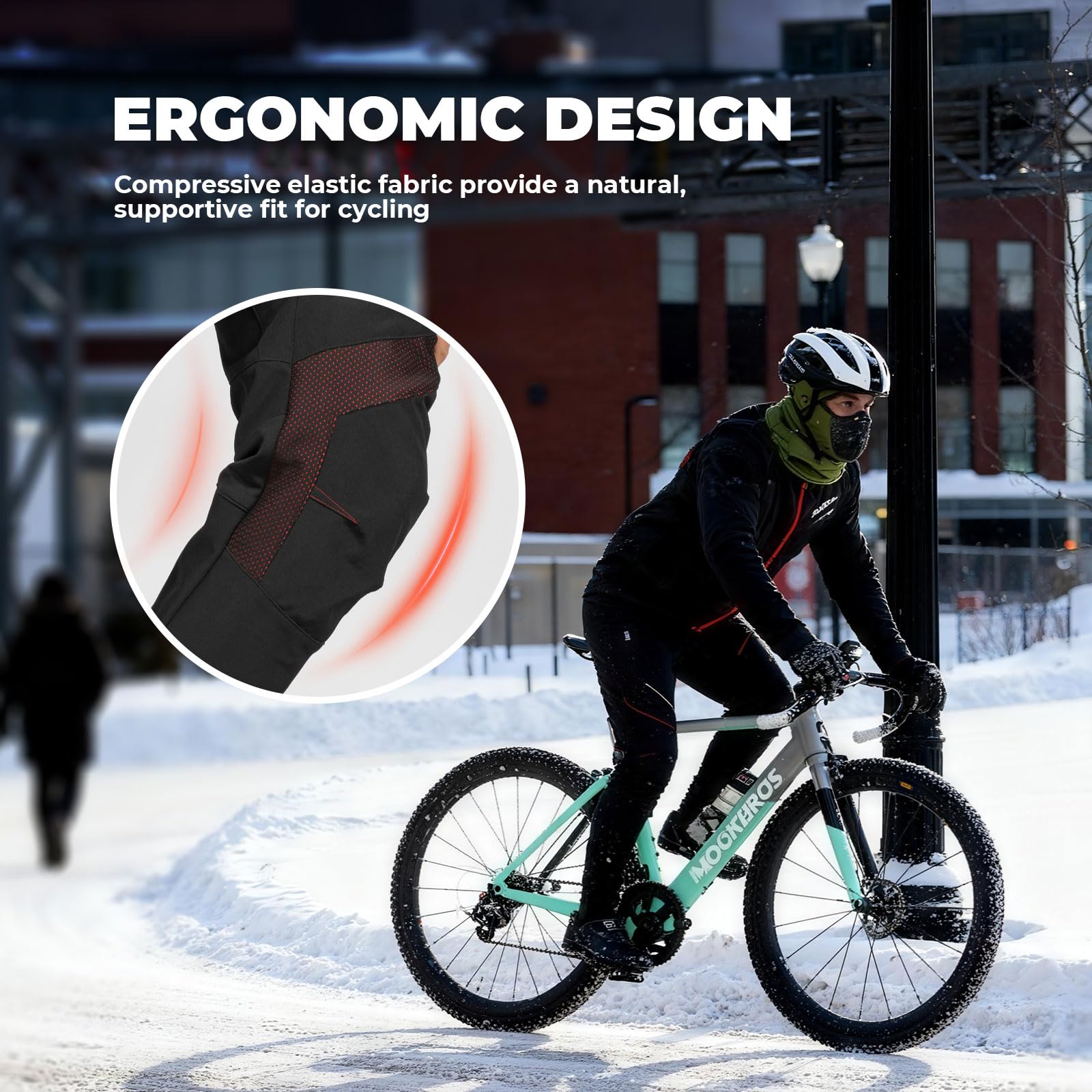 ROCKBROS Zimowe Spodnie Rowerowe Długie, Cipłe, Wistroodporne, Regulowane, Wygodne, Elastyczne, Odblaskowe, Wielofunkcyjne, Uniwersalne, z Termopolarnego Polaru, M-4XL, dla Mężczyzn i Kobiet, do Jazdy na Rowerze, Biegania, Jazdy na Nartach, Jesień, Zima
