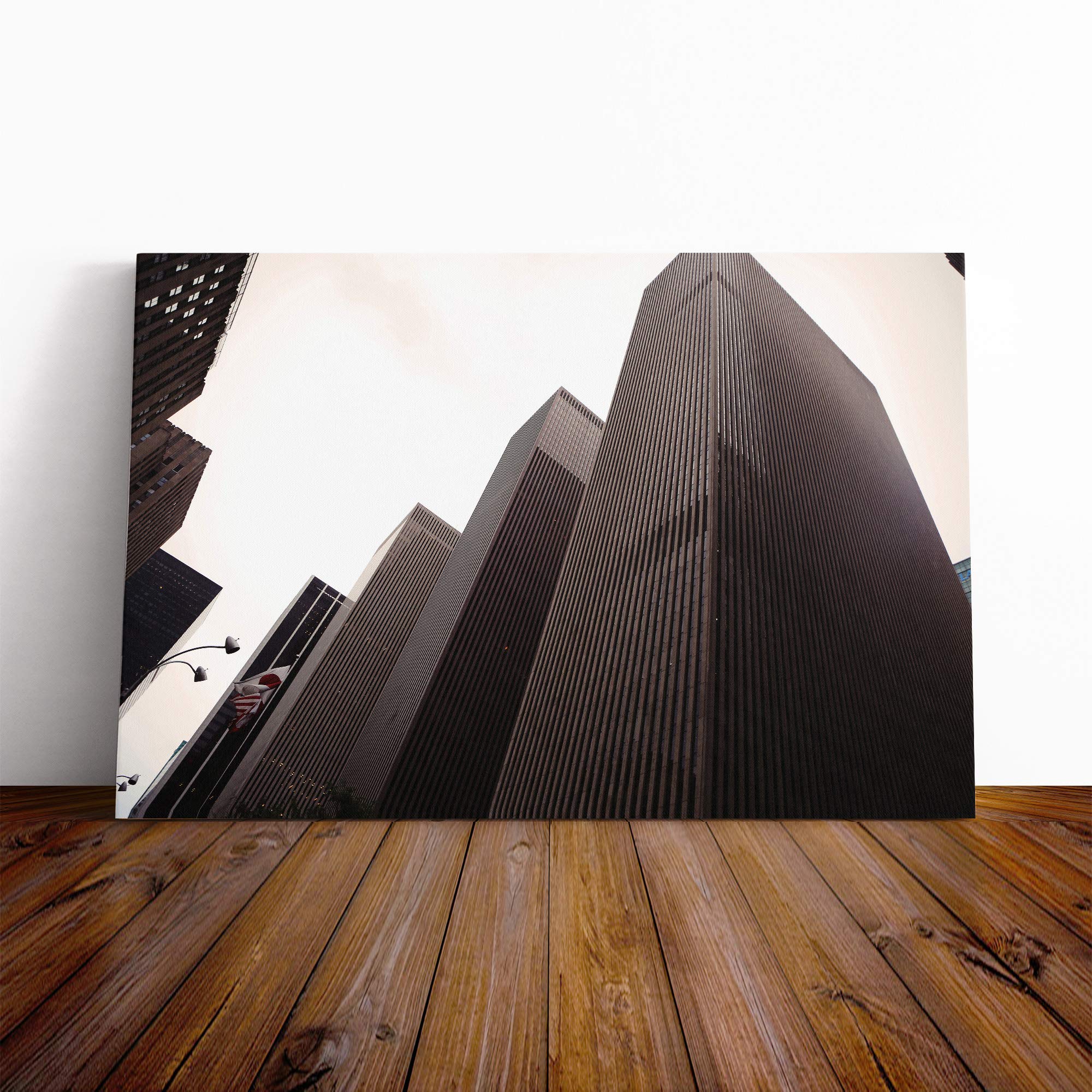 New York Skyscrapers Canvas Print | Gallery Wrapped 30mm Frame Wall Art | 30x20 inches | Ready to Hang | Modern Picture | Living Room Bedroom Lounge Office