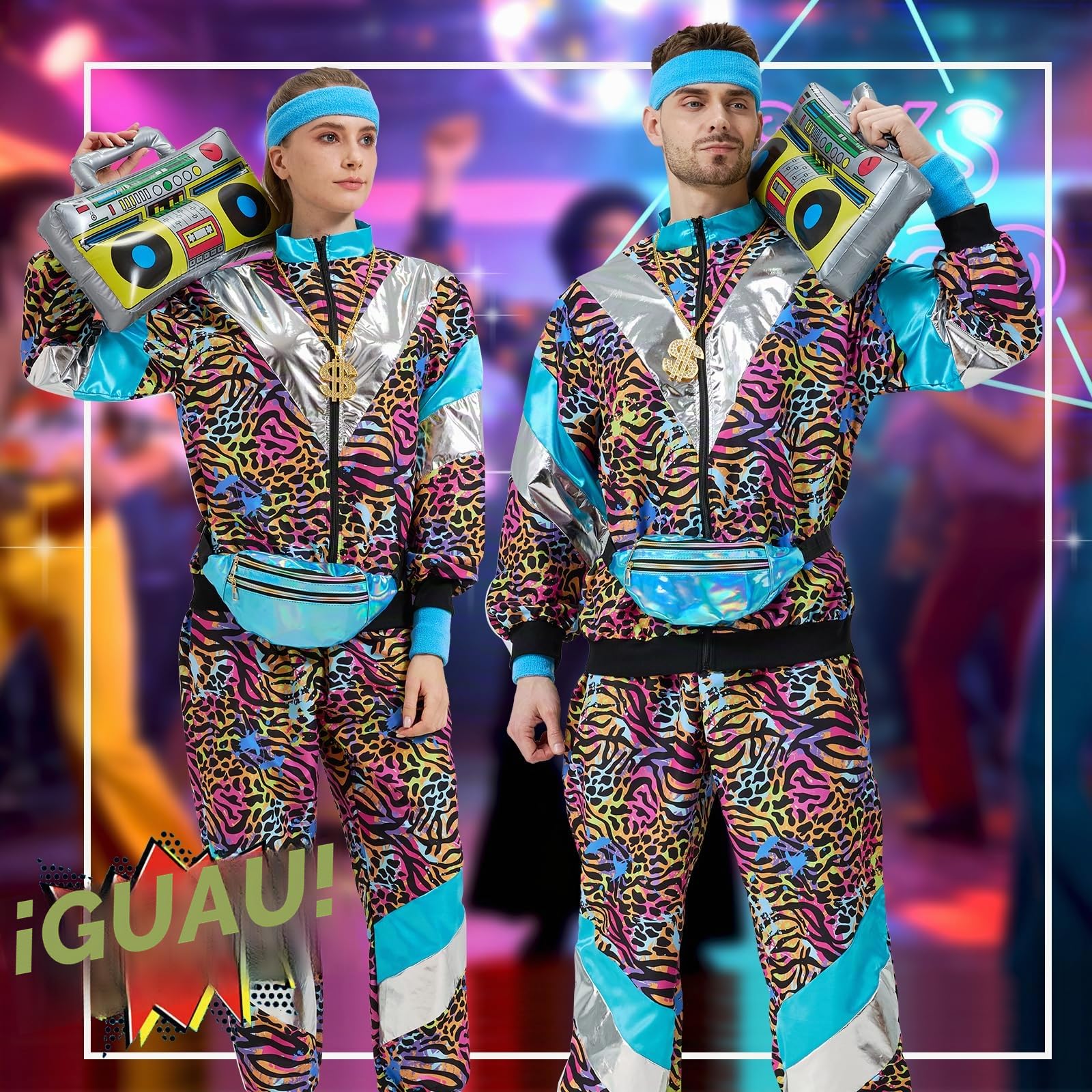 Ropa de los años 80 y 90 para hombres y mujeres, ropa deportiva de los años 80, ropa deportiva retro para hombres y mujeres, Carnaval de ropa discoteca retro