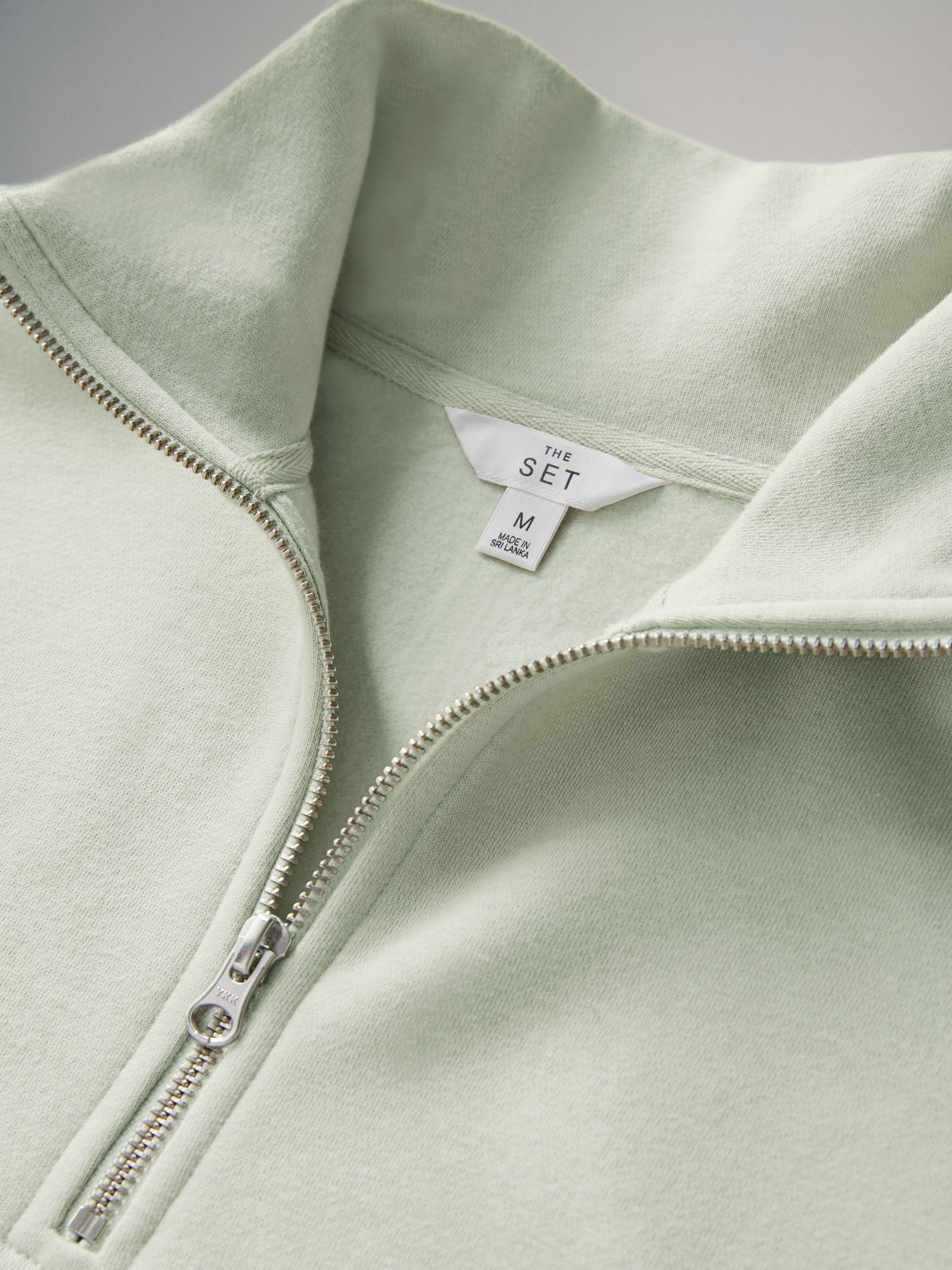 THE SET Damen Trichterkragen-Pullover mit 1/4-Reißverschluss und Jogginghose mit weitem Bein, 2er-Pack