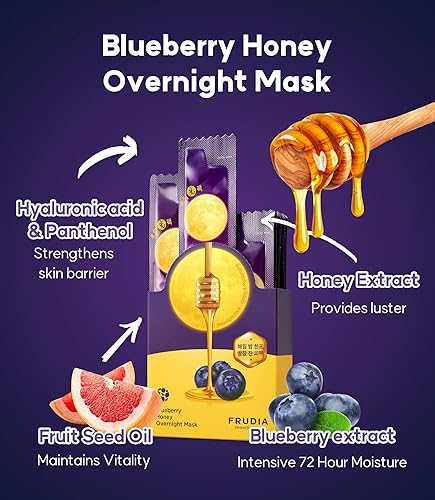 Miniatura 5 de FRUDIA WELCOS - Mascarilla facial coreana con miel de arándanos para el cuidado de la piel, mascarilla facial hidratante hidratante con aceite de