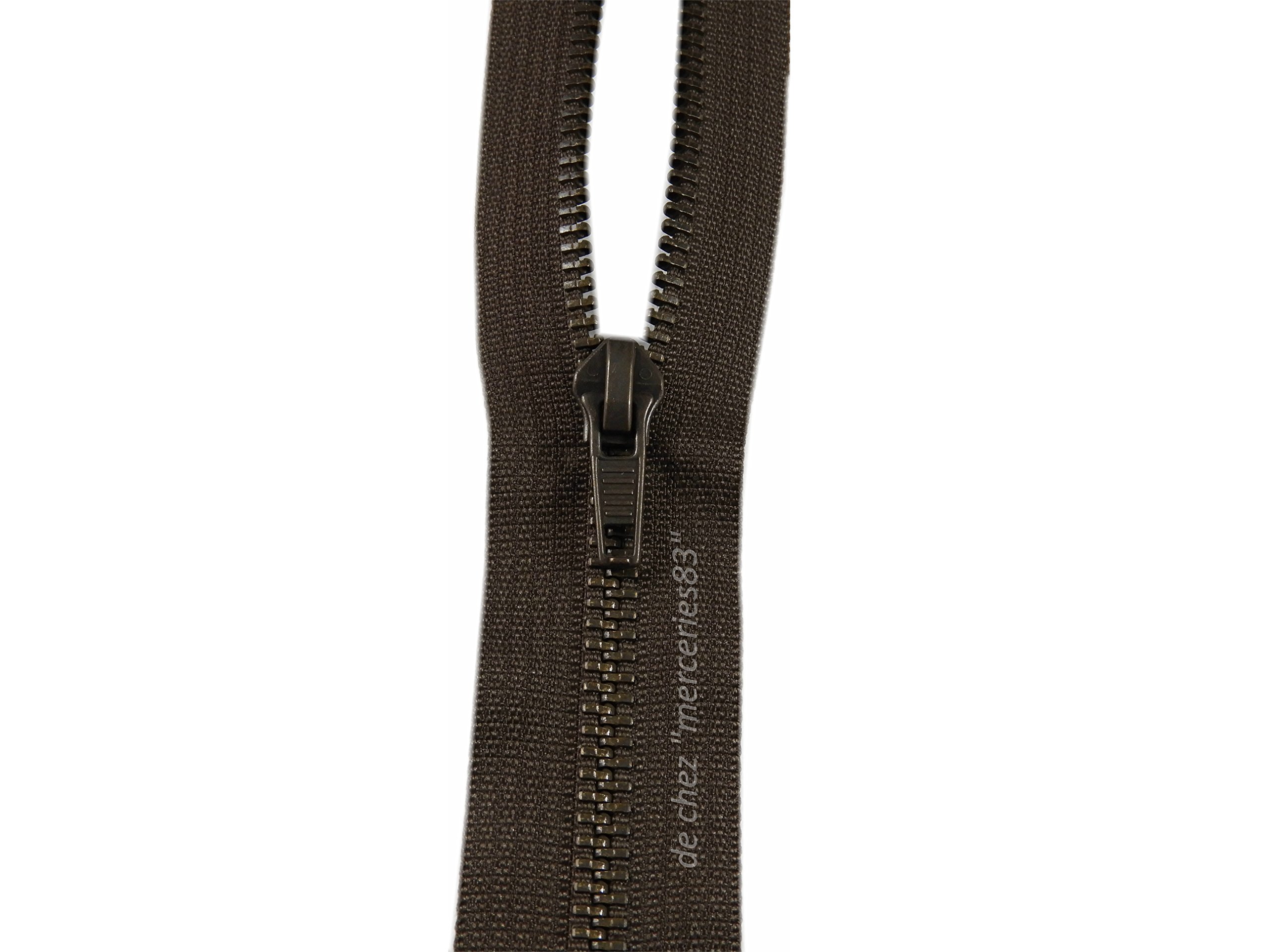ILC Metall-Reißverschluss – Messinggeflecht, 50–80 Cm, Schwarz & Farbauswahl