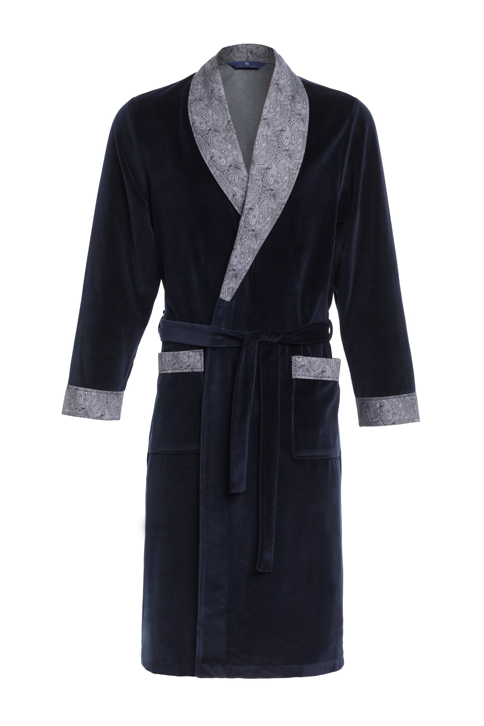 Revise RE-103 Classic Men’s Dressing Gown – Velvet – Darkblue C2 – L