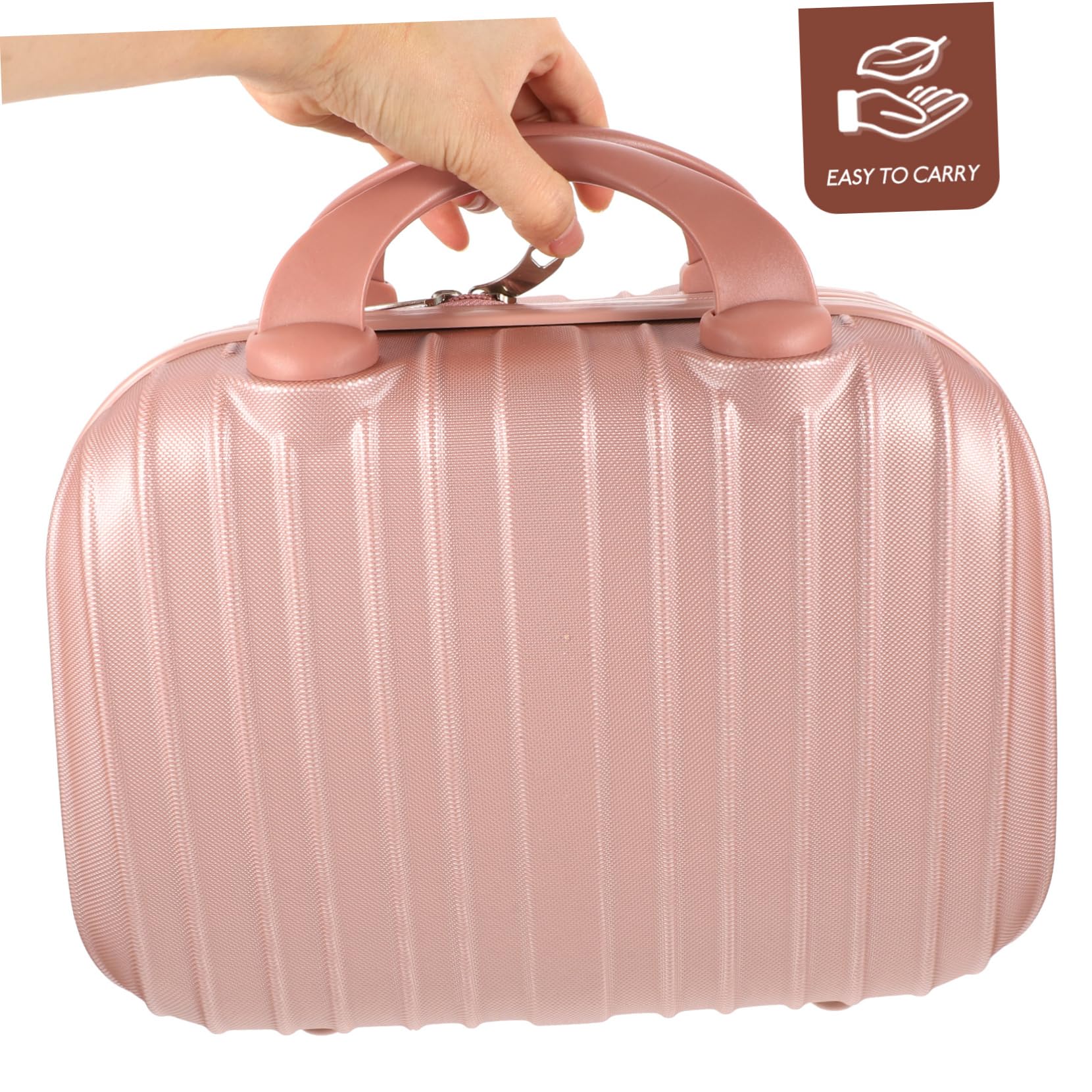 Beauty Case Multifunzione da Viaggio Rigido, Rosa, Capiente, Portatile