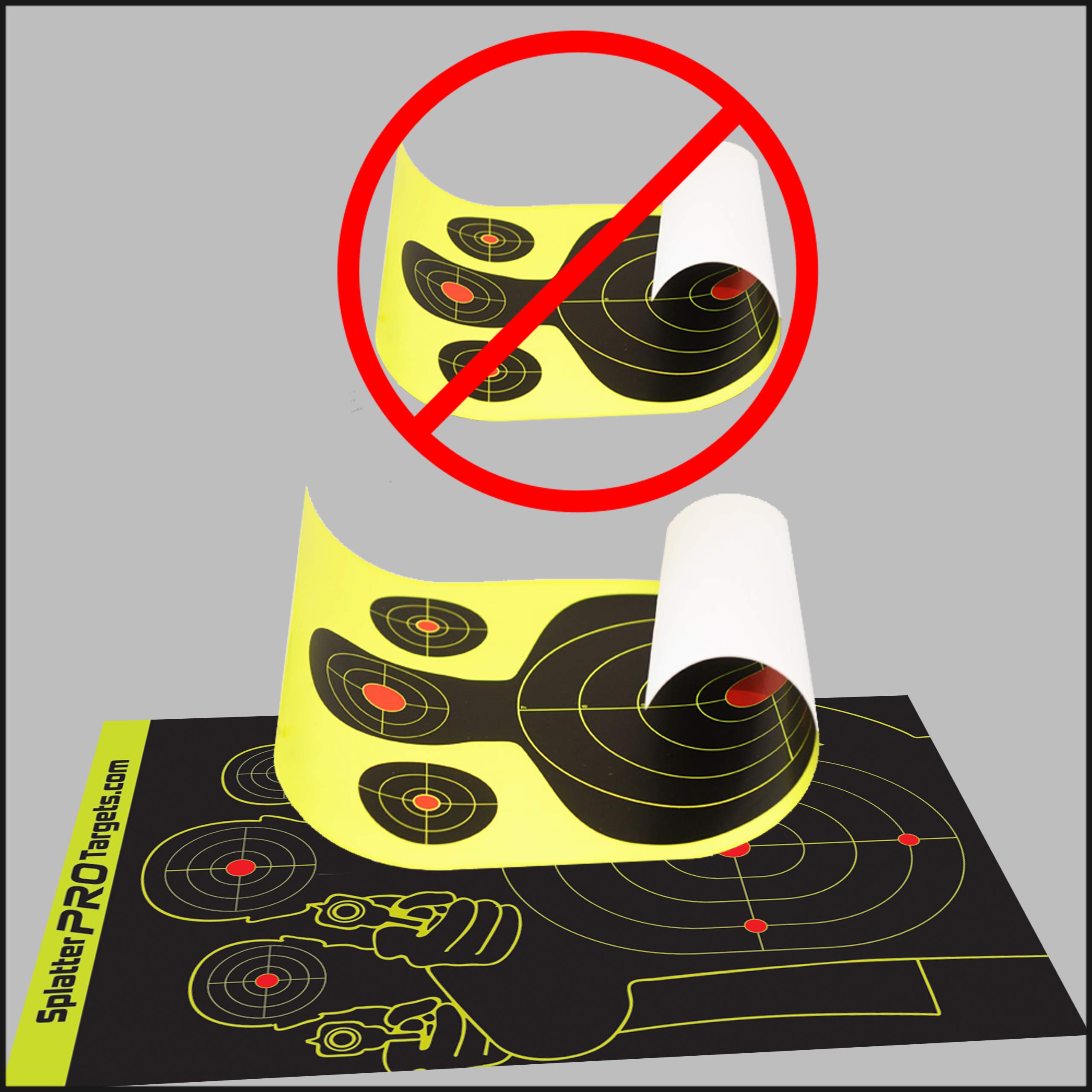 Bersagli splatter 45x30 cm. I colpi esplodono all'impatto con uno splatter luminoso. I colpi si vedono subito.