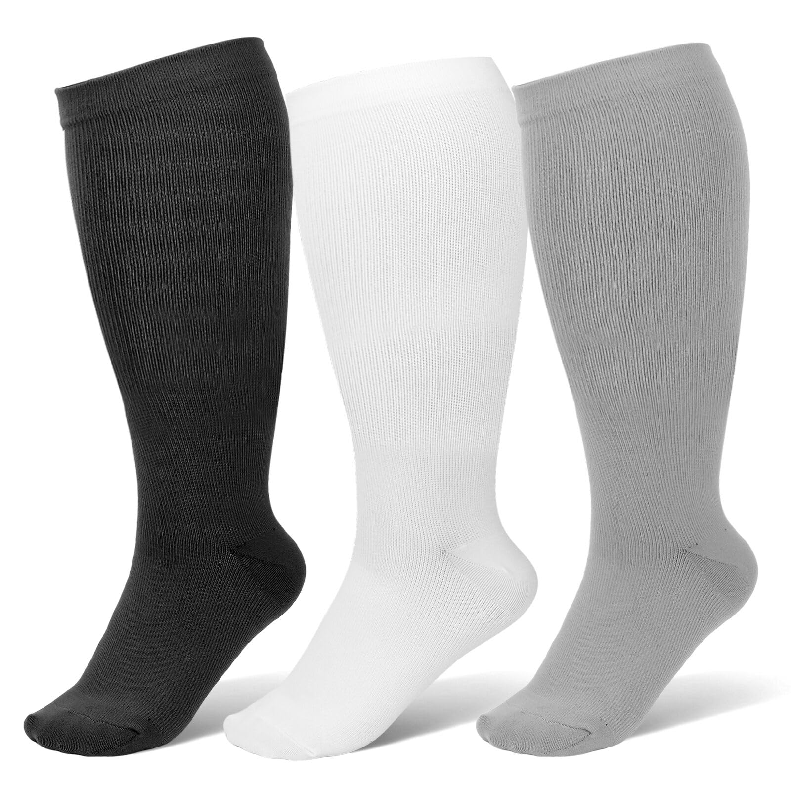Generic 3 Pairs Wide Calf Compression Socks - Compression Socks | Mubboo