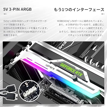 UpHere Universal Video Card Holder GPU Brace Support for Securing Graphics Cards with 5V 3PIN ARGB LED Light AURA Sync Compatible G276WTARGB
