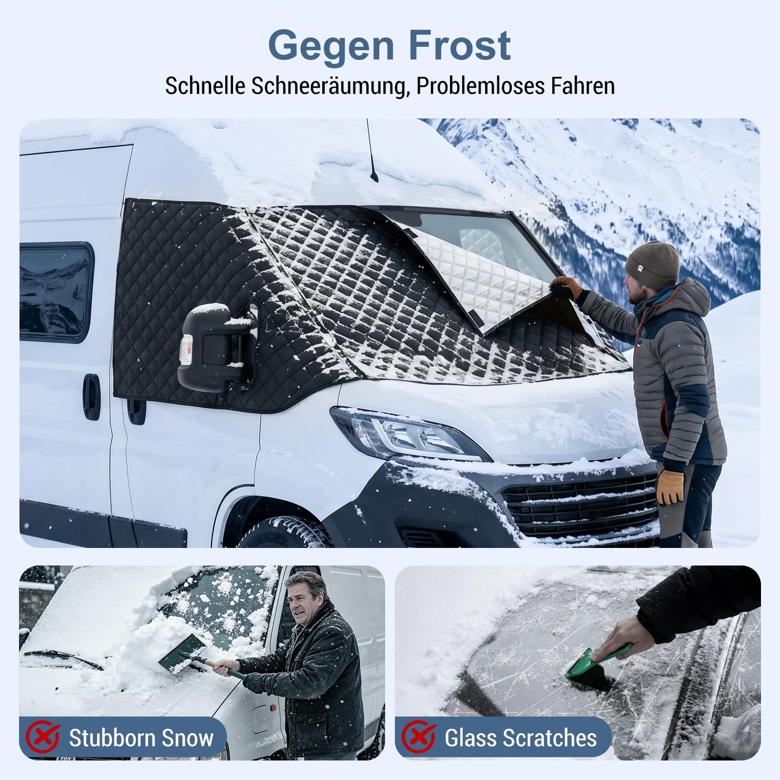 Sonnenschutz Frontscheibe Wohnmobil Frontscheibenabdeckung Ducato Bugschutzplane Wohnmobil für Ducato Frontschutz Van Windscreen Protector Aluminium Cover für Peugeot Boxer Citroën Relay X250/290