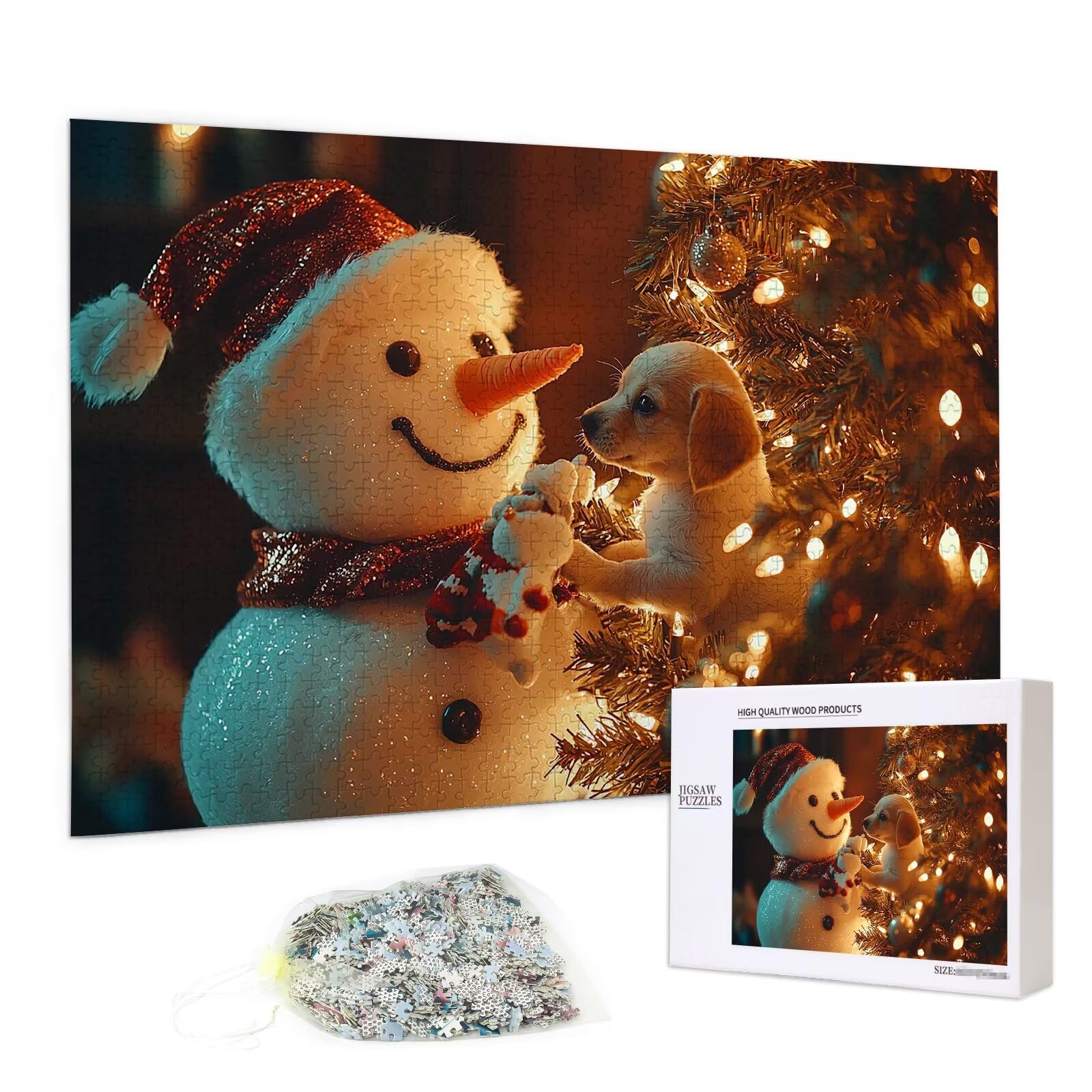 Puzzle 2000 Pezzi per Adulti, Puzzle Pupazzo di Neve in Legno per Adulti, Rompecapo in Legno Impegnativi, Giochi Educativo per Famiglie, Rompecapo con Scatola Regalo per Decorazioni Casa, Regalo, X-48