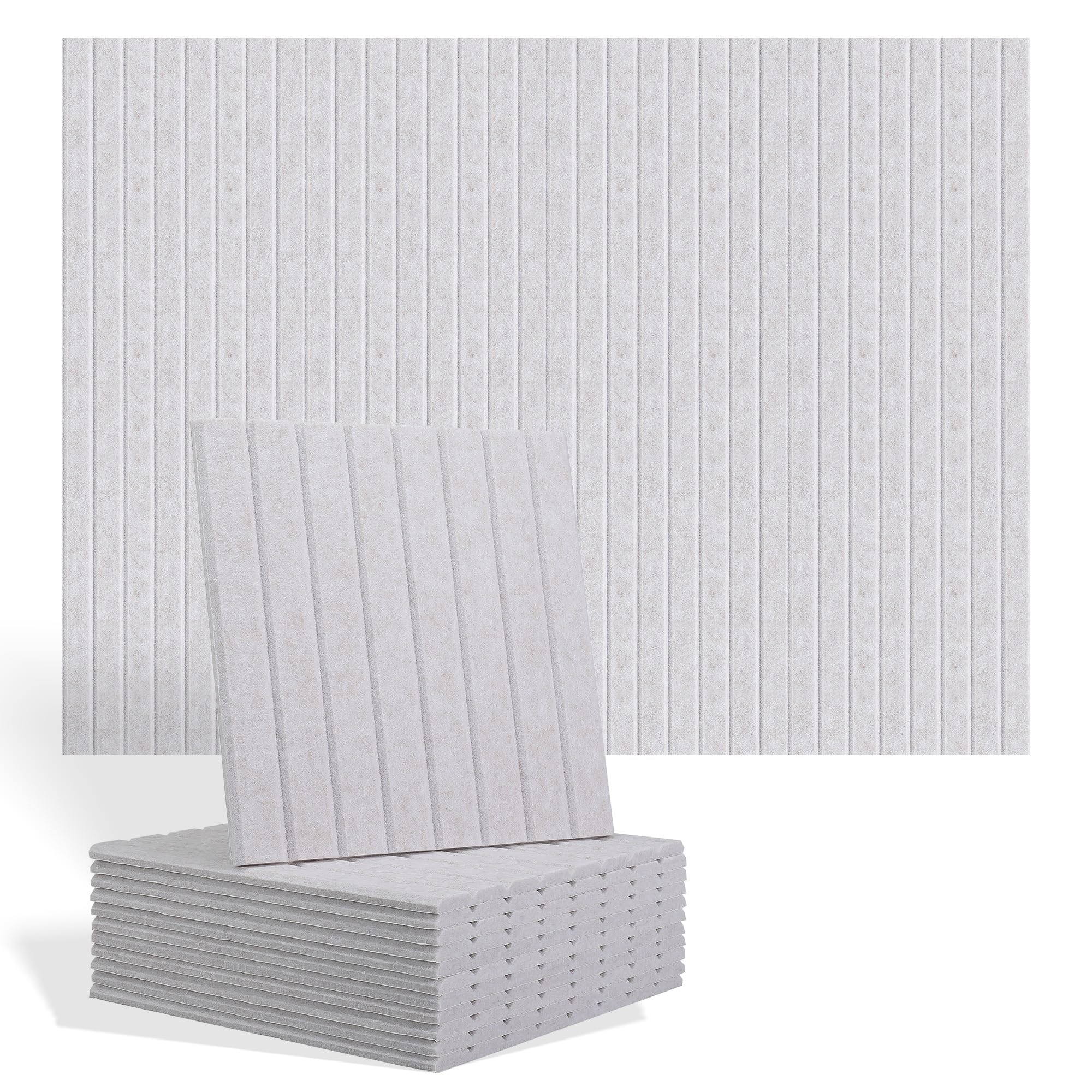 Photo 1 of ***Ceramic Tiles*** Navellon Large Splicing Felt Bulletin Board Cork Board Alternative 48" x 36" Felt Pin Board for Home Office Classroom Wall Decor Felt Wall Panel with Pushpins Tabs (Fine-Stripe 12 Pack, Oatmeal)