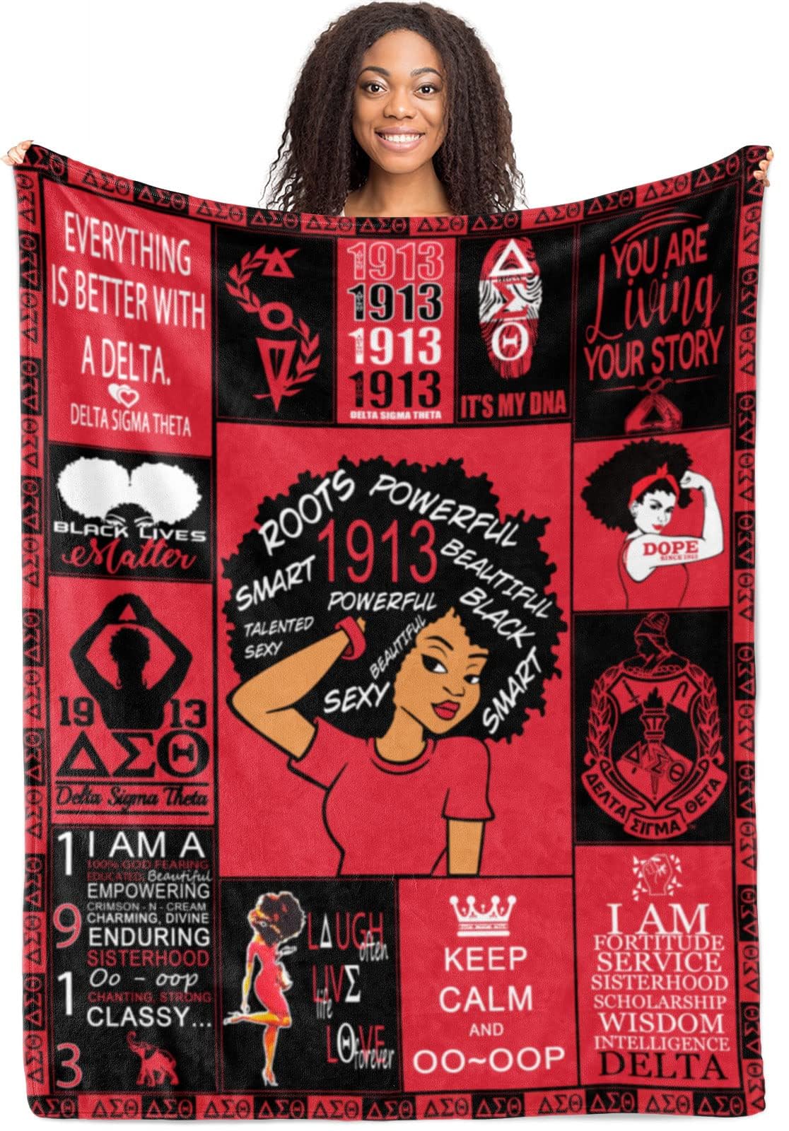 Sorority Gifts for Women Sorority Blanket 40''x50'', African American Sorority, J1913 Elephant Sorority Birthday Gifts for Women Girl Throw Blanket