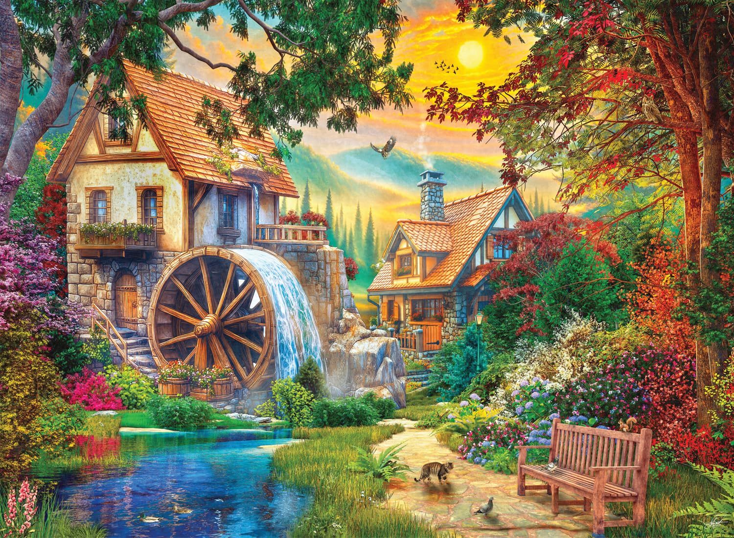Amazon.com: Anatolian Puzzle -Watermill Sunset, 4000 Piece Puzzle