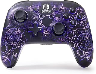 PowerA Enhanced Wireless Controller for Nintendo Switch with Lumectra – Galactic Vortex, RGB lighting reveals a hidden gal…