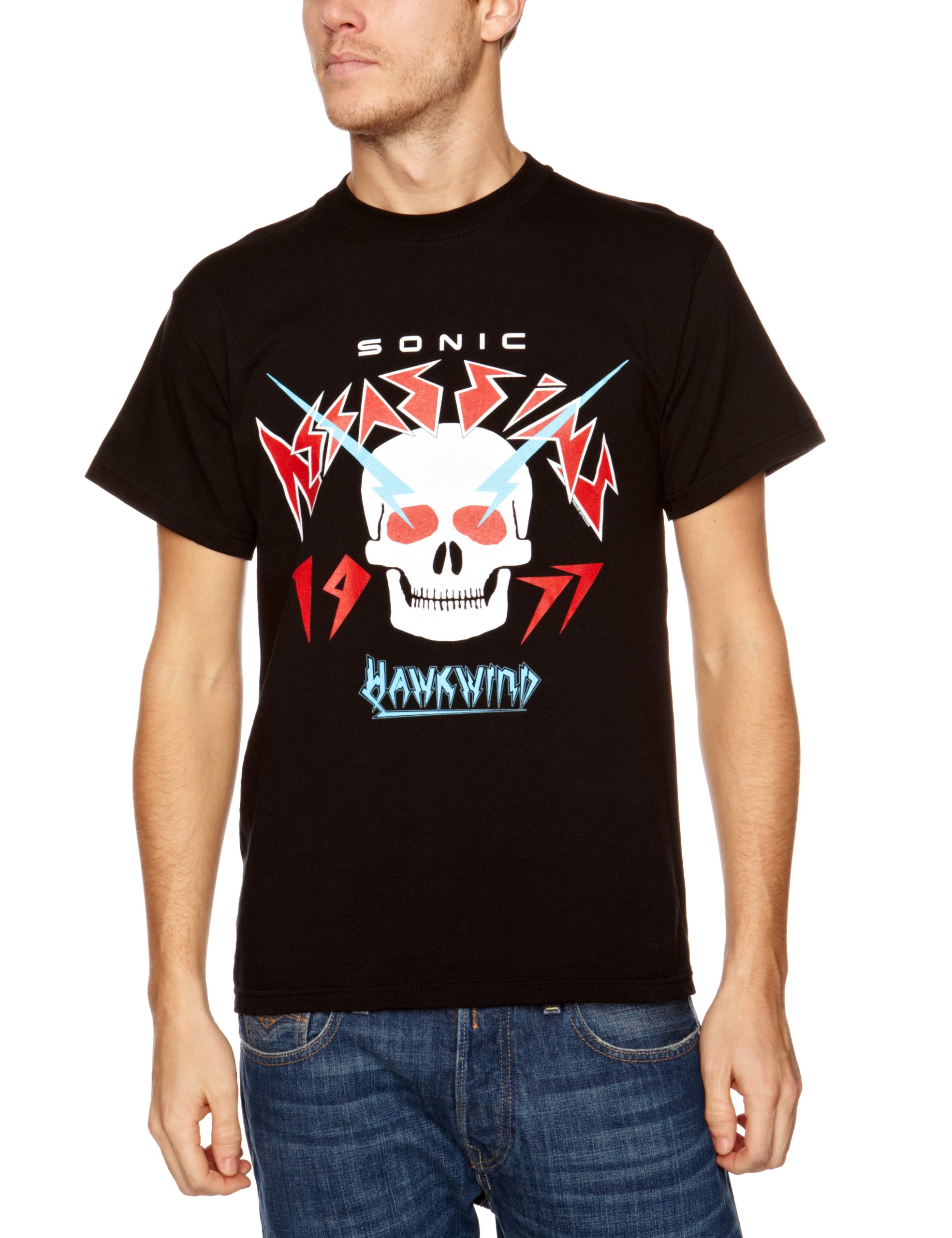 Plastic Head Men's Black Hawkwind Sonic Assassins T-Shirt Large