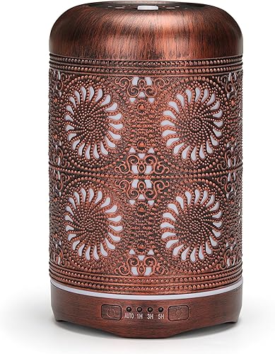 Miniatura 7 de Difusor de aromaterapia de aceite esencial para el hogar, dormitorio, oficina, habitación decorativa hueca de metal, ultrasónico, aroma de aire,