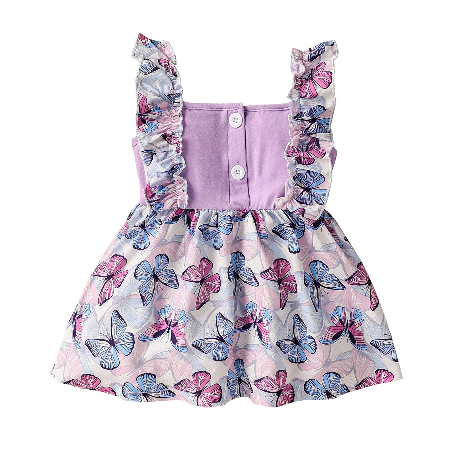Borlai Bebé Hermana Vestido de Verano Conjuntos Recién Nacido Niñas Elegante Volantes sin Mangas Estampado Vestido de Mameluco
