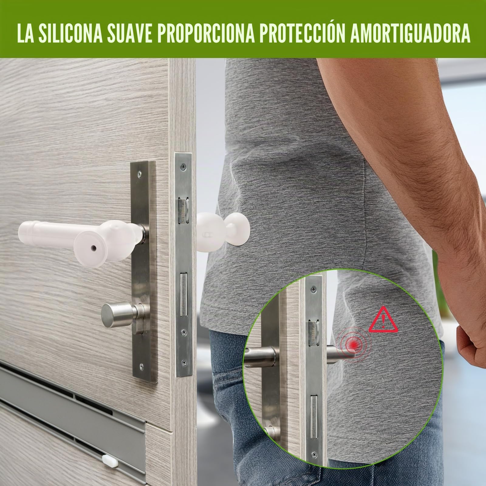 Trgriff Schutz Silikon Saugnapf-Modell Cubierta de Perilla de Puerta Protectores de Manija de Puerta con Diseño Ventosa Manija de la Puerta a Prueba de Niños