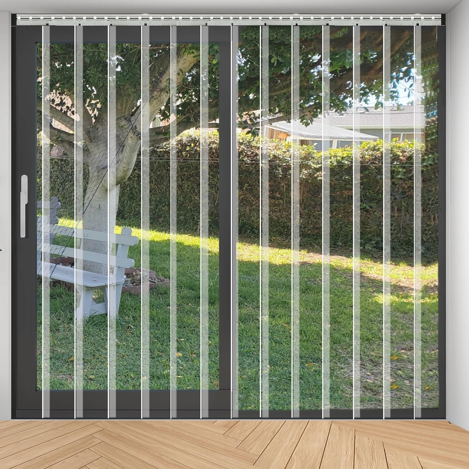 Tenda verticale in PVC, striscia di plastica trasparente per uso industriale e commerciale, ideale per congelatori, magazzini, negozi, terrazze e fienili (120 x 210 cm)