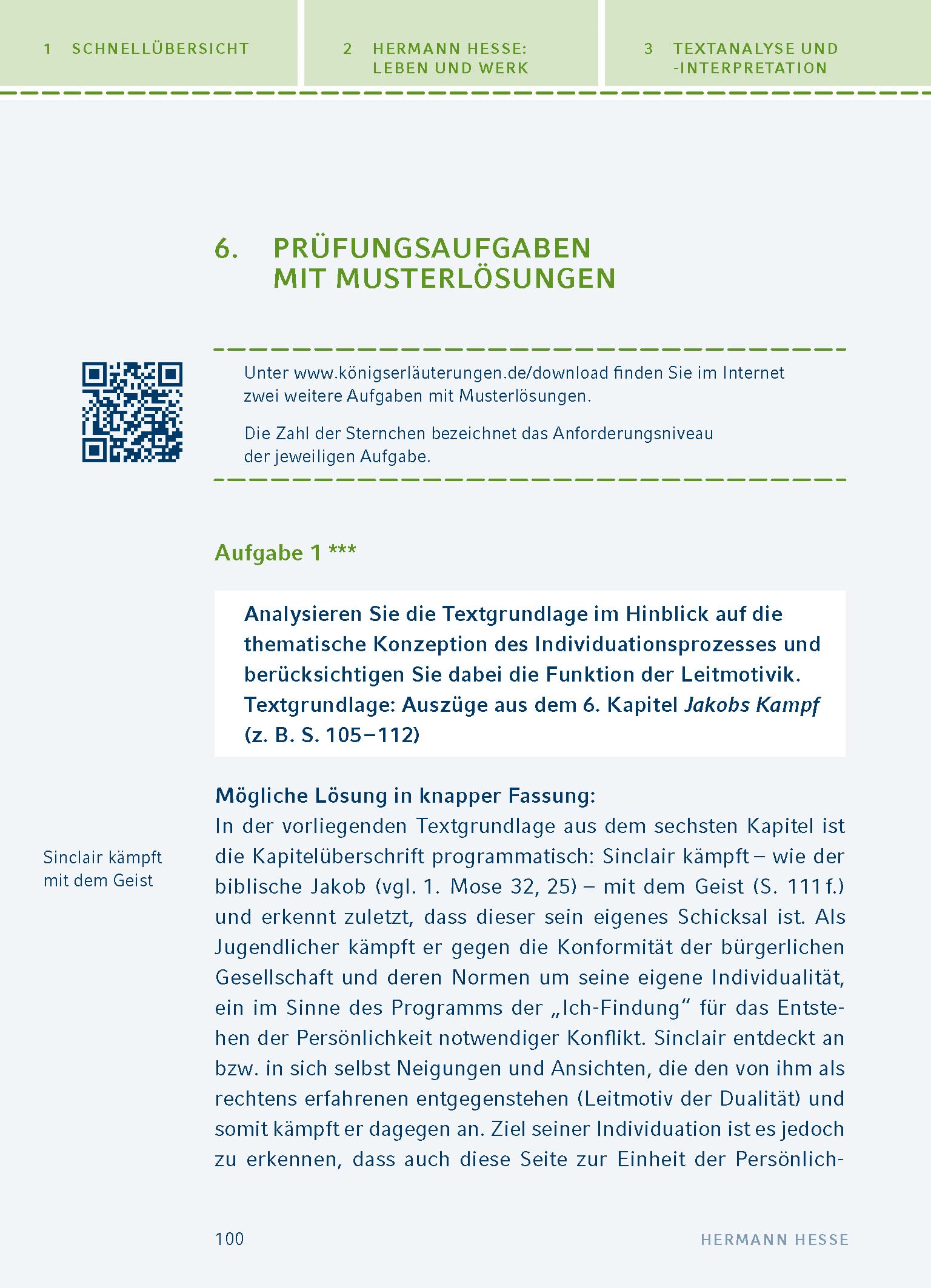 Demian von Hermann Hesse: Textanalyse und Interpretation mit ausführlicher Inhaltsangabe und Abituraufgaben mit Lösungen (Königs Erläuterungen und Materialien, Band 464)