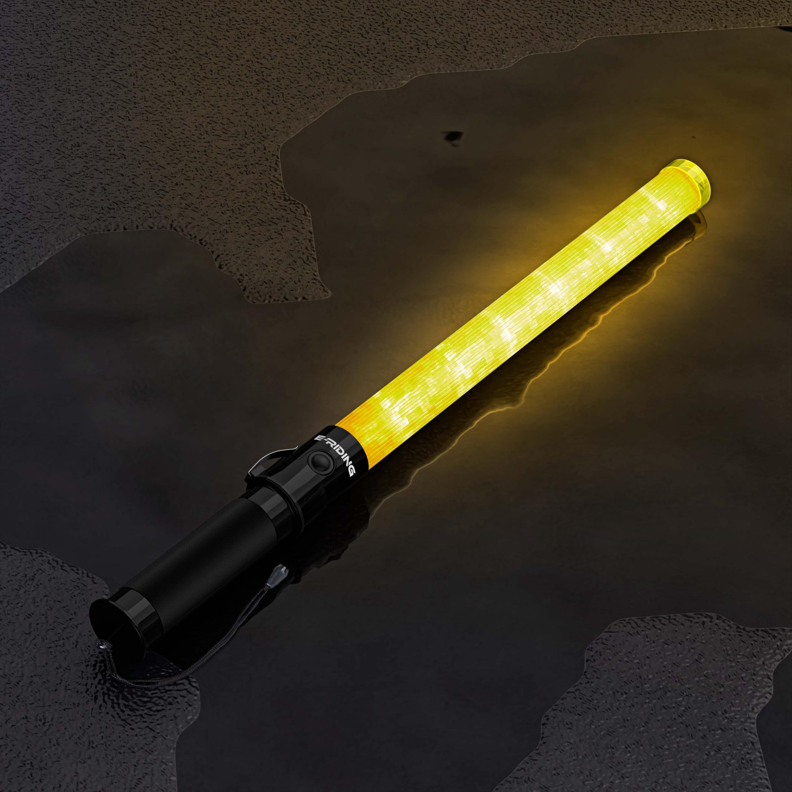 E-riding 1 Pack 21 Inch Yellow Traffic Wand with 3 Flashing Modes