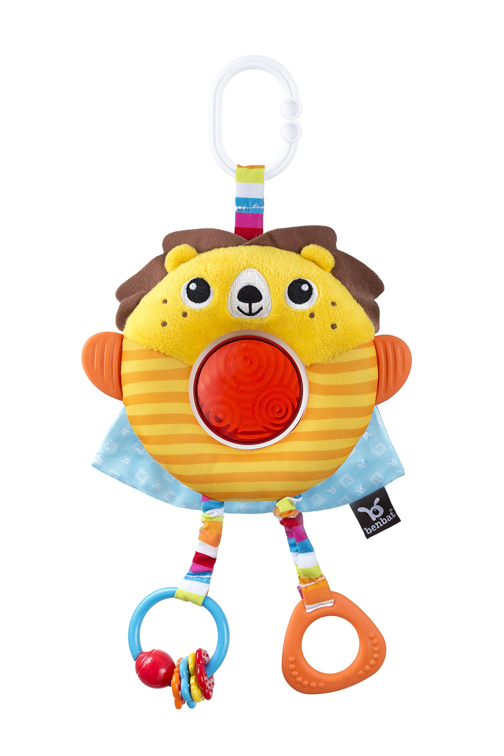 Benbat Dazzle Friends Lion Toy, Baby Toy, Clip on Baby Pram Toy, Baby Sensory Toy, BPA Free, Helps Develop Early Motor Skills. Newborn Rattle Toy, Baby Teething Toy.