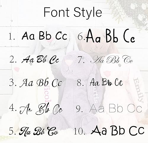 Miniatura 6 de Personalised Embroidered Plush Bunny, Custom Plush Toy Child's Easter Gift, Baptismal Gift with Child's Name