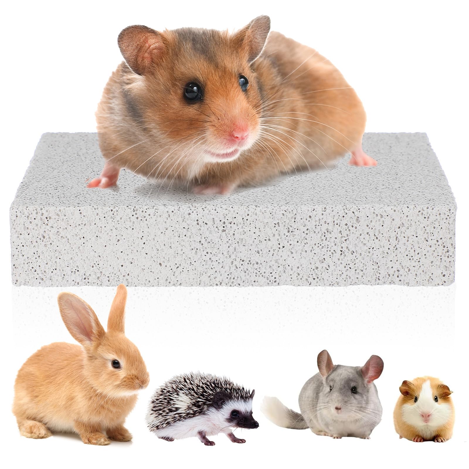 TOYANDONA Griffe de lapin : pierre volcanique naturelle de meulage pour petits animaux de compagnie, griffoir pour lapin et hamster, planche à découper pour cochons d'Inde, chinchillas