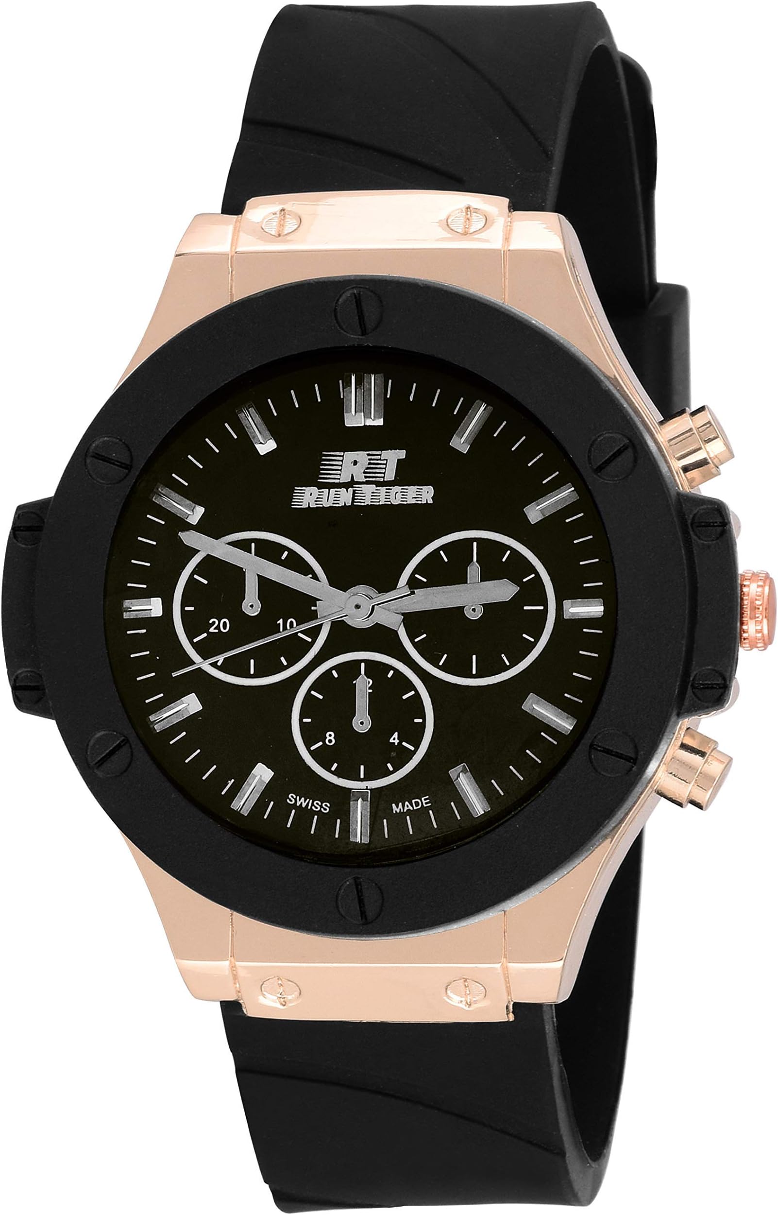 Run Tiger Quartz Black Dial Analog Men's Watch (RT-M006)