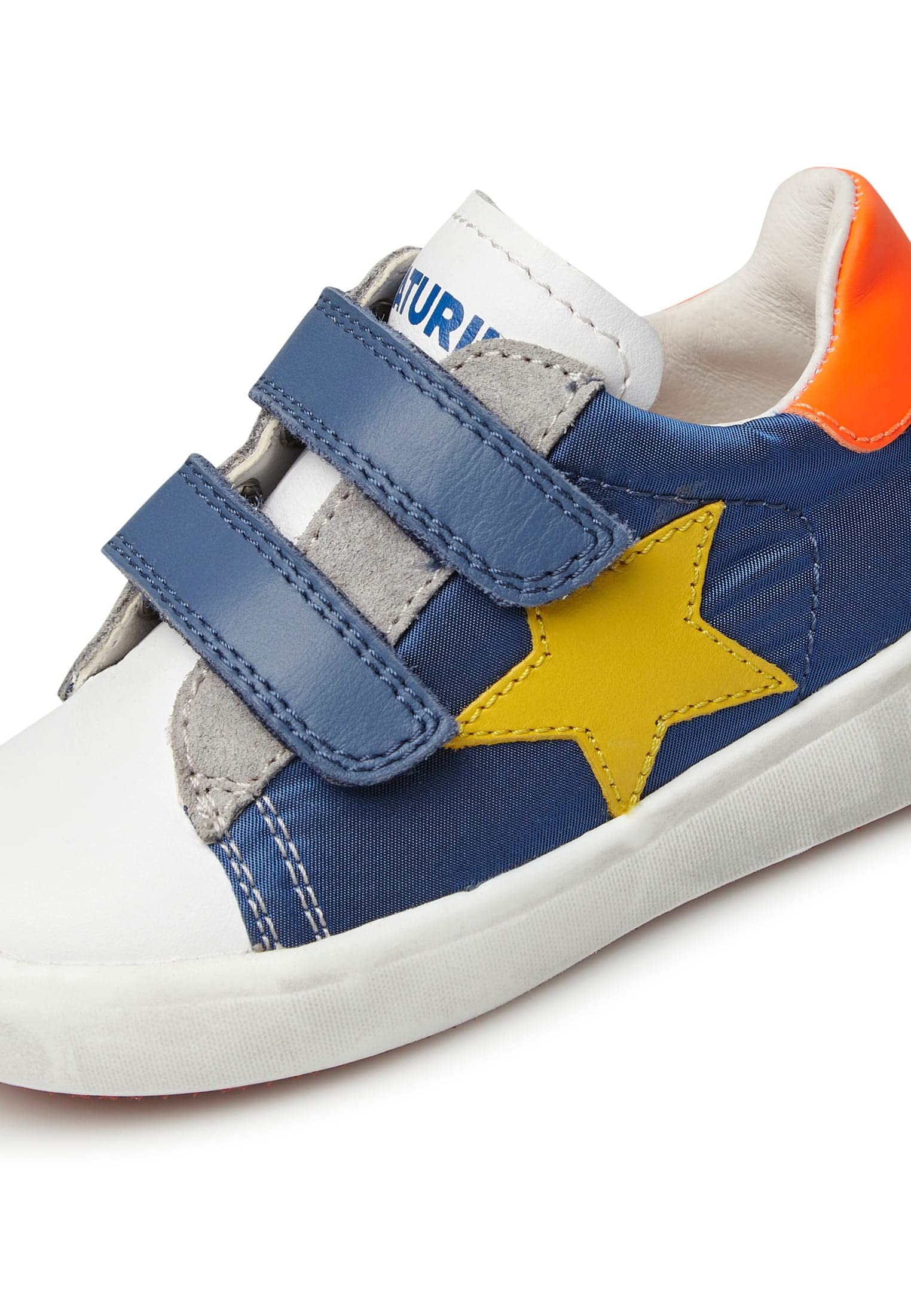 Naturino Annie VL-Sneaker avec Patch étoile Miroir, Blanc/Bleu, 33 EU