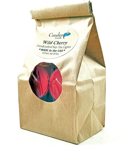 Miniatura 4 de Velas perfumadas de cereza silvestre, velas de soja, paquete de 12 unidades, altamente perfumadas, hechas a mano en los Estados Unidos, aroma de