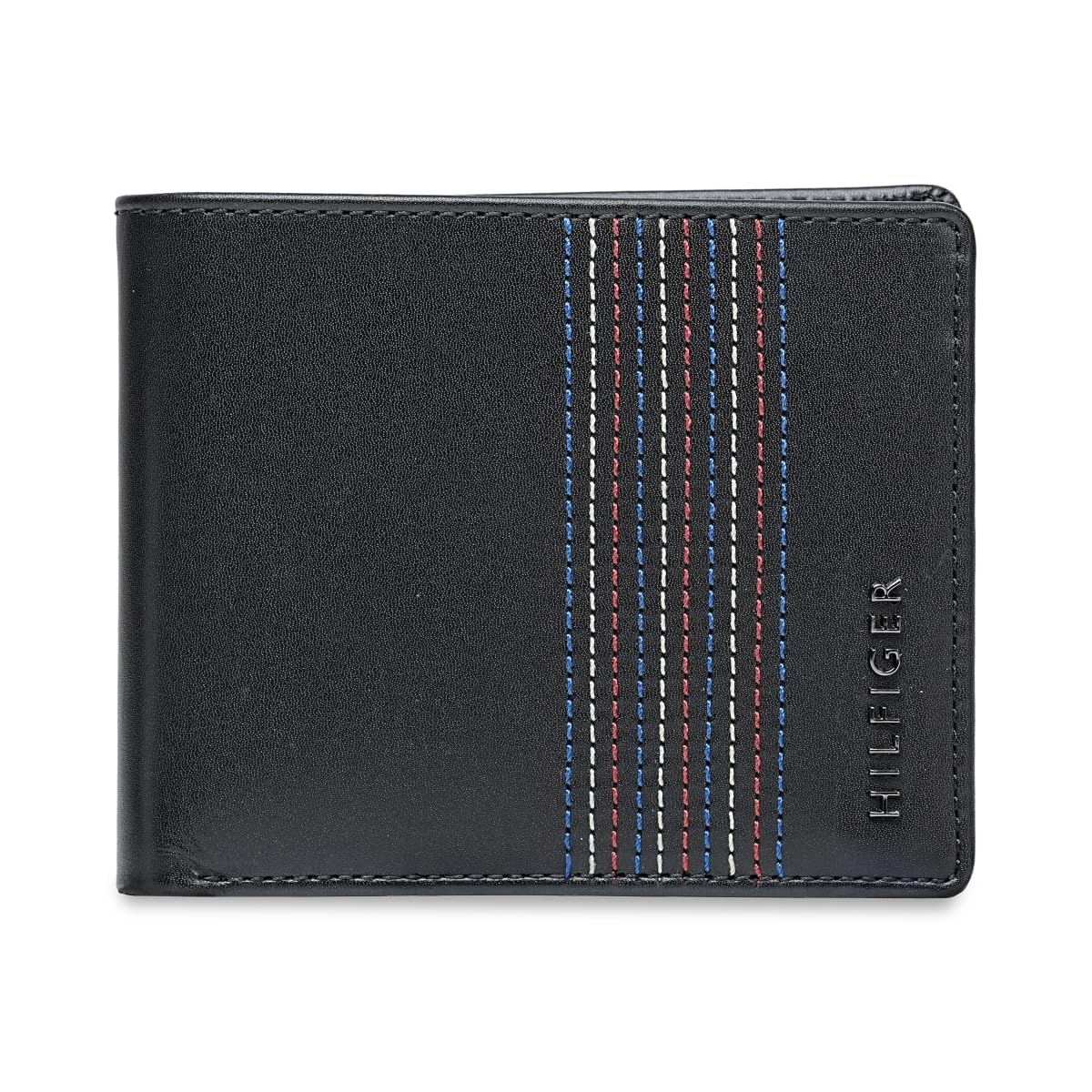 tommy hilfiger Men's Leather Wallet Pocos | Solid Black Bi-Fold with Global Coin Pocket, 4 Card Slots | Stylish Purse for Gents-picture-30