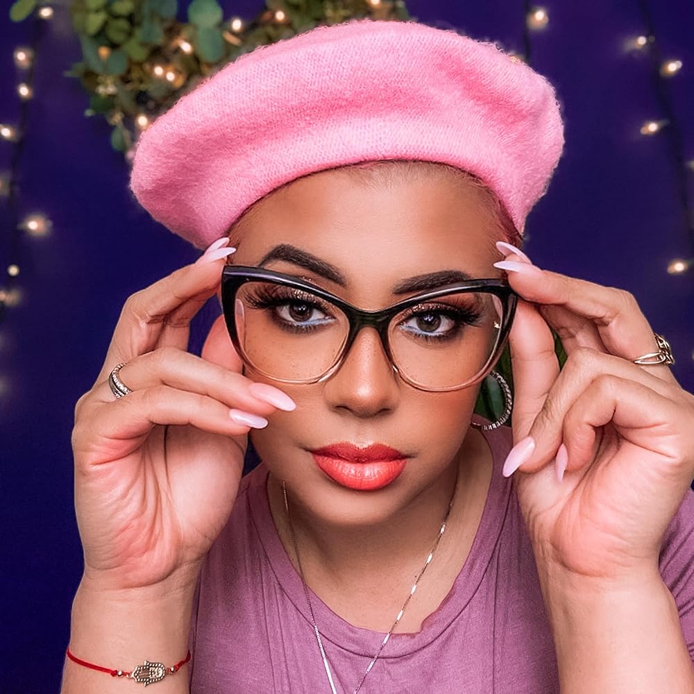 colorful_style୨୧⋆* Amazon.com: Zeelool Stylish TR90 Oversized Cat Eye Blue