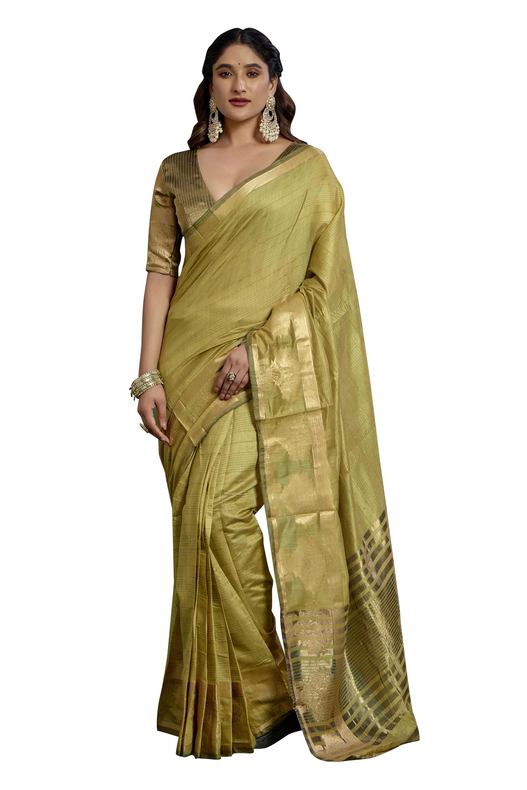 Elina fashion Womens Ready to Wear Saree - One Minute Pre Pleated Indian Saree- With Unstiched Blouse