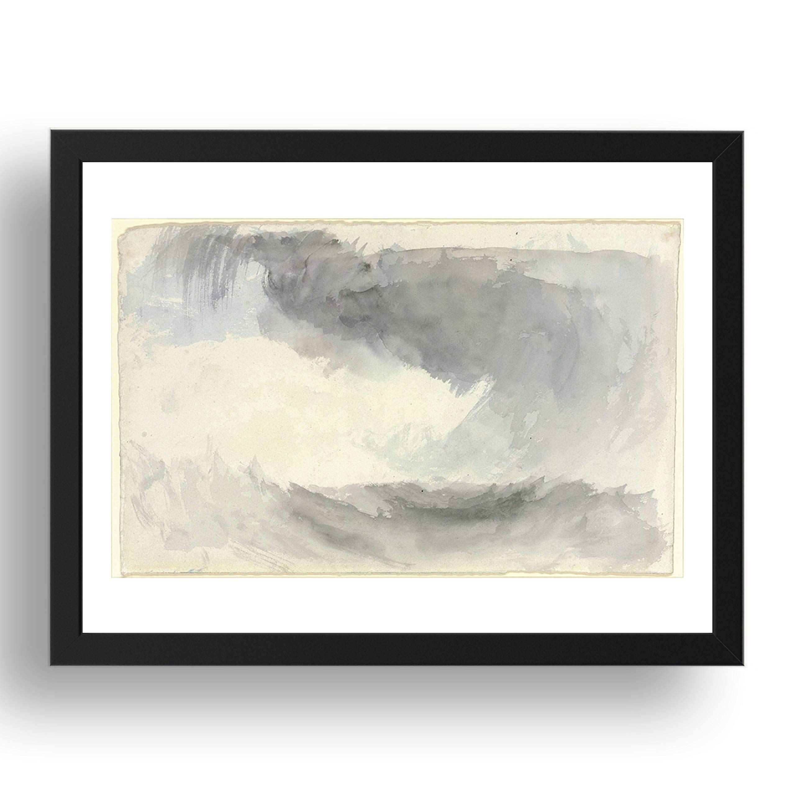 Reproduction d'art Turner A Storm at Sea affiche encadrée A1 de prestige finition noire