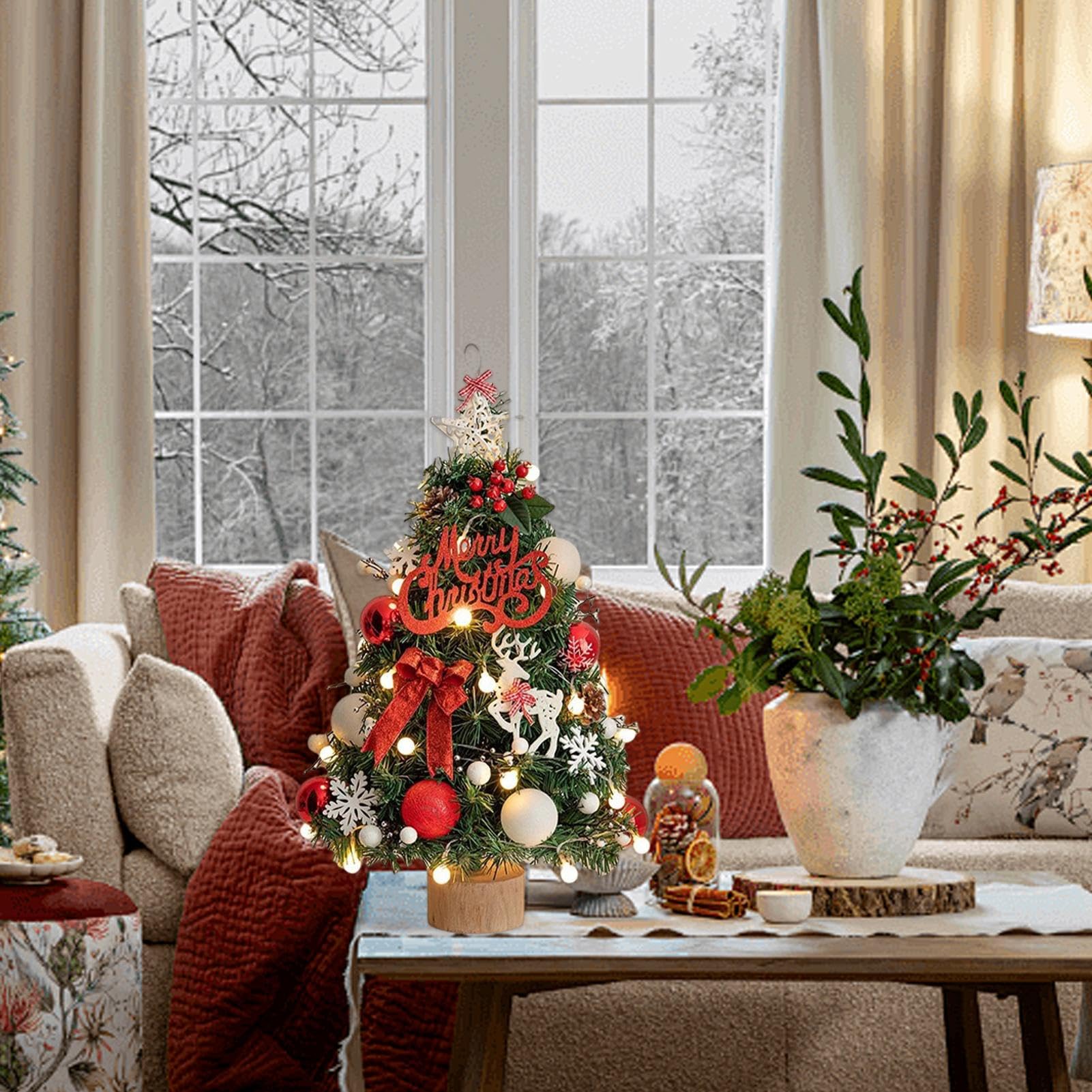 Árbol Navideño Artificial 45 cm Decoración Artesanal Navideña De Mesa para