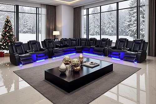 A Ainehome Living Room Furniture Sets, Power Reclining Sectional Sofa