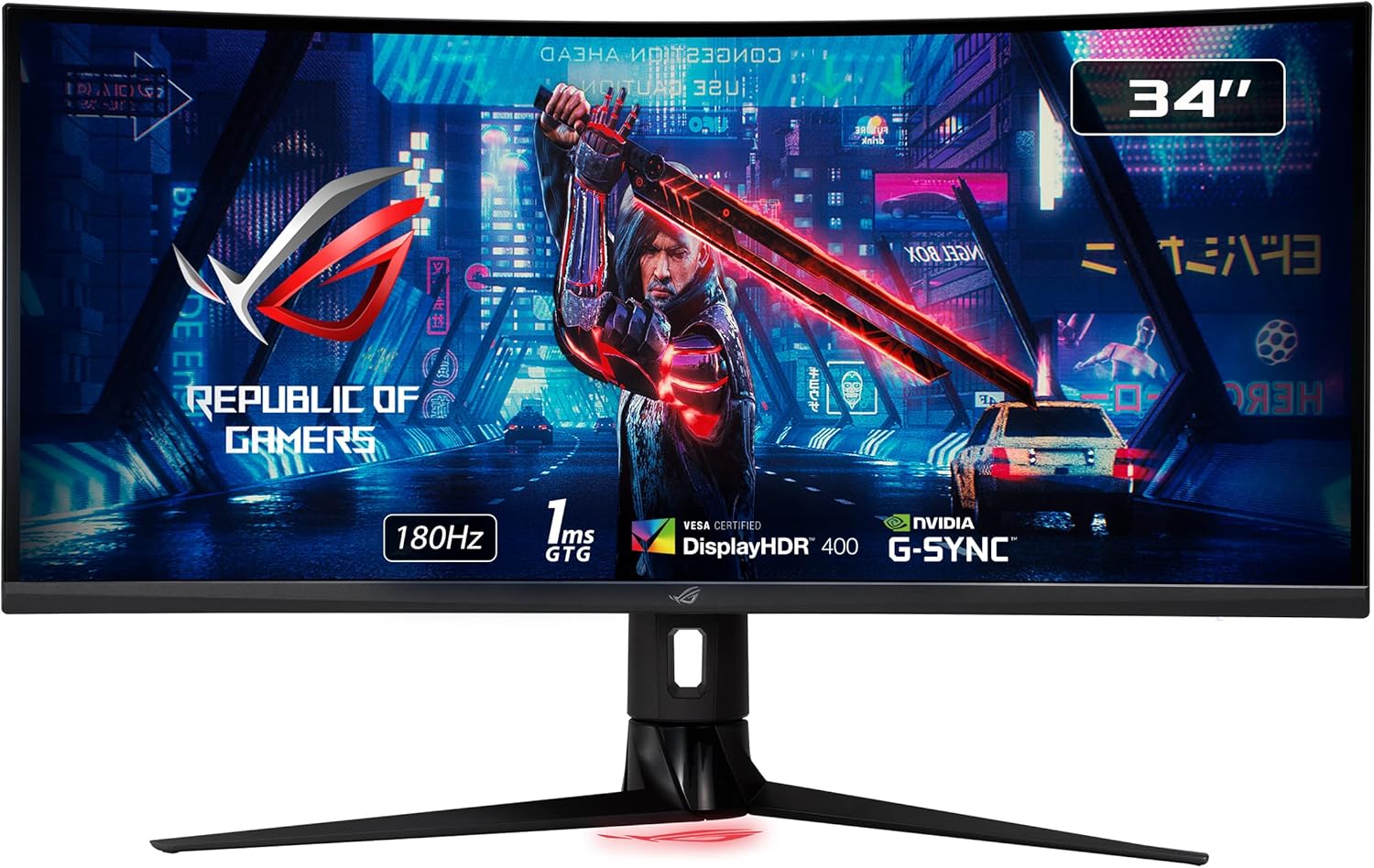 ASUS ROG Strix XG349C Monitor Gaming Curvo 34”, UWQHD (3440x1440), Fino a 180Hz, Fast IPS, Tempo Di Risposta 1ms, USB-C, G-SYNC, DisplayHDR 400, ELMB, Posizione Regolabile, Nero ASUS ROG Strix XG349C Monitor Gaming Curvo 34”, UWQHD (3440x1440), Fino a 180Hz, Fast IPS, Tempo Di Risposta 1ms, USB-C, G-SYNC, DisplayHDR 400, ELMB, Posizione Regolabile, Nero