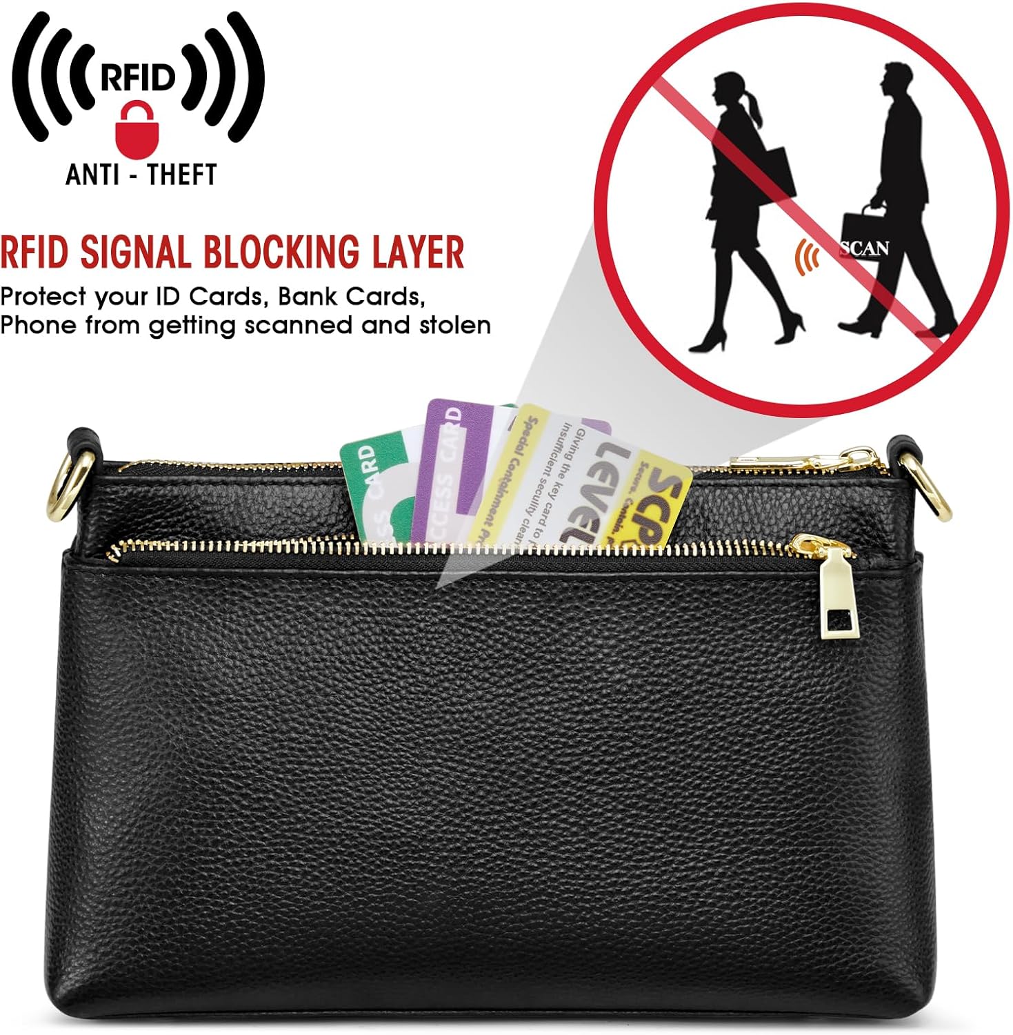 Kattee Small Leather Purses and Handbags for Women, Soft Crossbody Bags for Women, Shoulder Cross Body Bag - Image 7