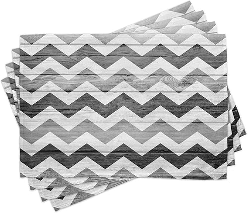 Miniatura 201 de Ambesonne Juego de 4 manteles individuales amarillos y azules, diseño de flores de primavera, flores vibrantes, manteles individuales de tela Azul