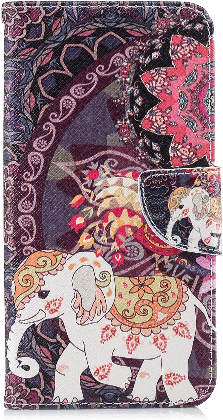 Huawei P30 Lite Case Flip, Shockproof PU Leather Wallet Phone Cases with Stand Magnetic Card Slots Holder TPU Gel Bumper Folio Slim Fit Protective Cover for Huawei P30 Lite 2019 Elephant
