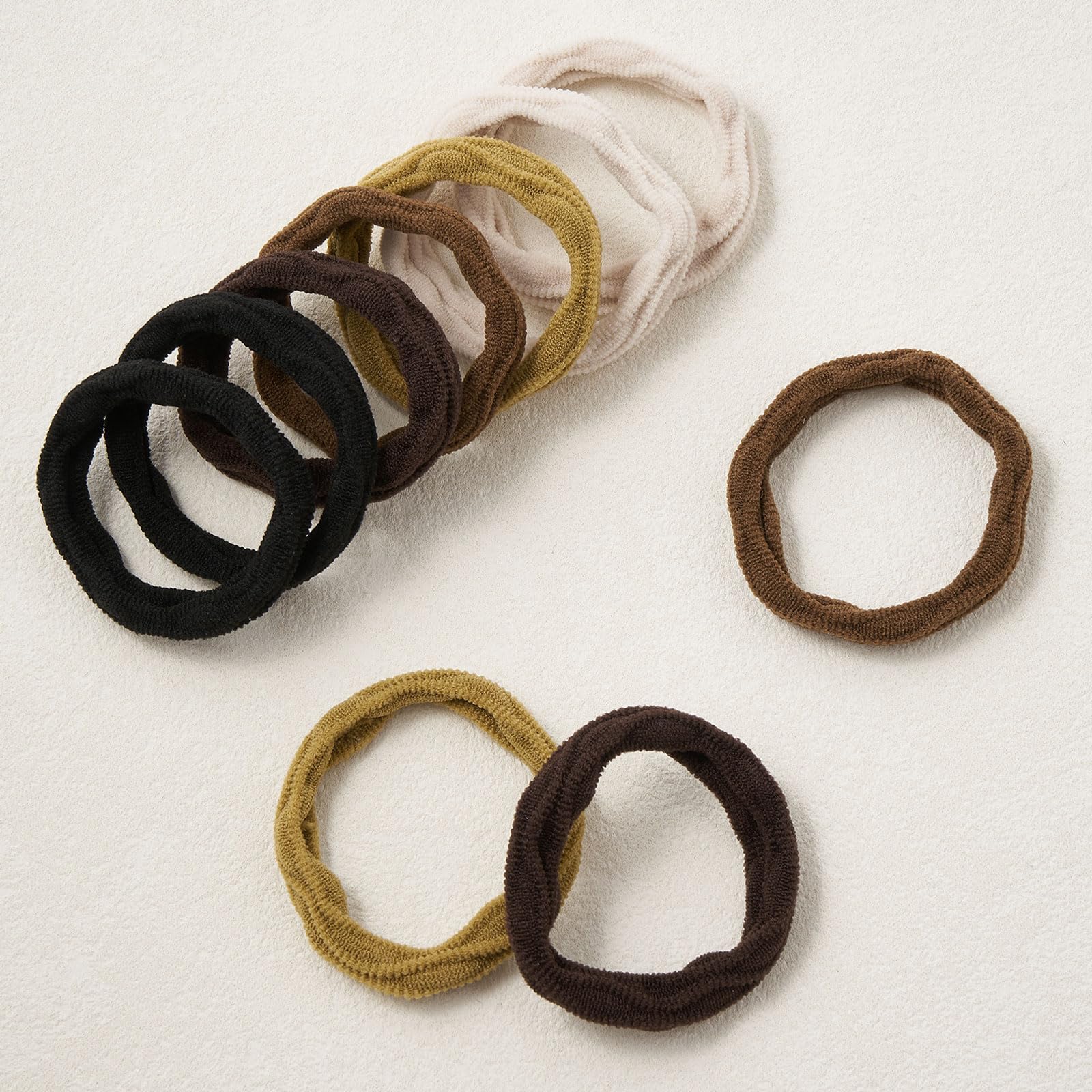 ZOUIQSS 10 Pcs No Damage Hair Ties Thick Hair Elastic Rubber Bands Hair Accessories Scrunchies Seamless for Women(Style9) - Image 4